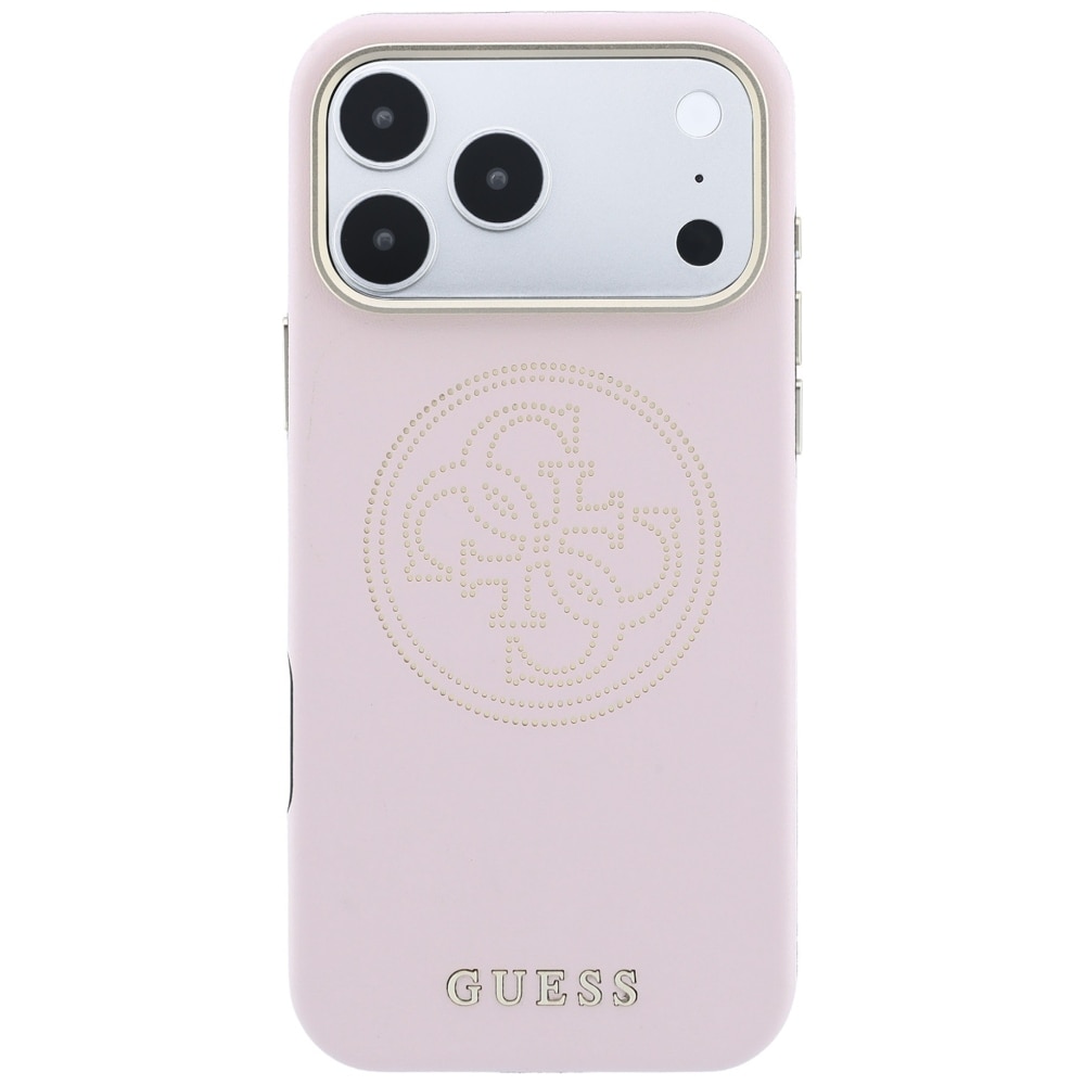 Guess perforeret 4G-guldlogo Magsafe-etui til iPhone 17 Pro Max / 18 Pro Max – lyserød