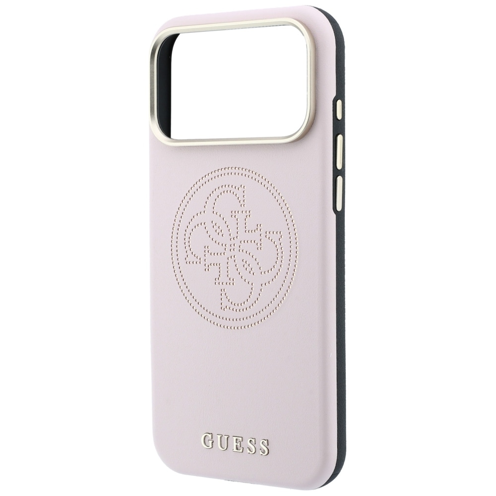 Guess perforeret 4G-guldlogo Magsafe-etui til iPhone 17 Pro Max / 18 Pro Max – lyserød