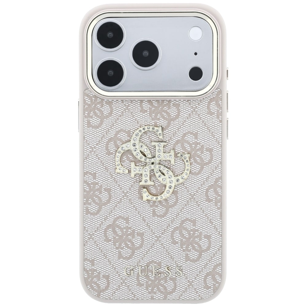 Guess 4G & Big Strass Logo-etui til iPhone 17 Pro / 18 Pro – lyserød