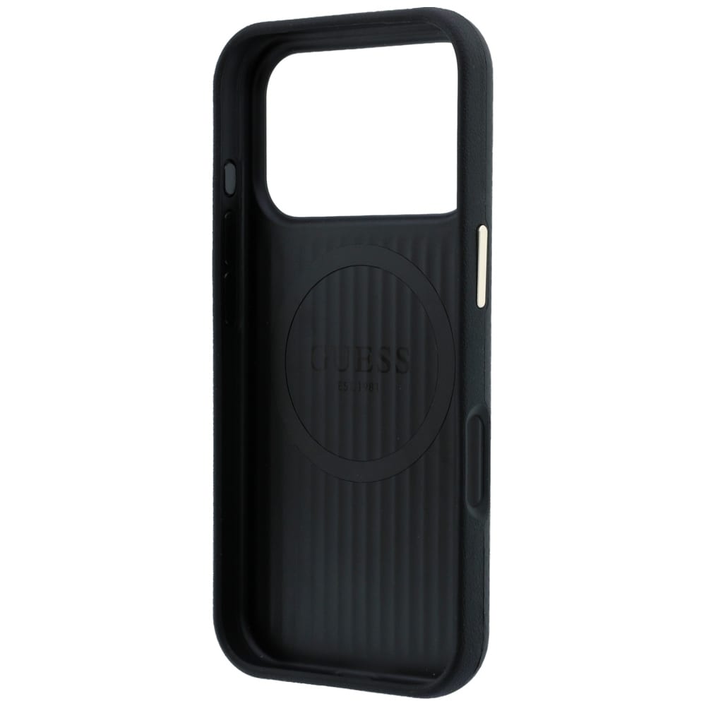 Guess Kevlar-etui med trekantet logo og MagSafe til iPhone 17 Pro / 18 Pro – Sort