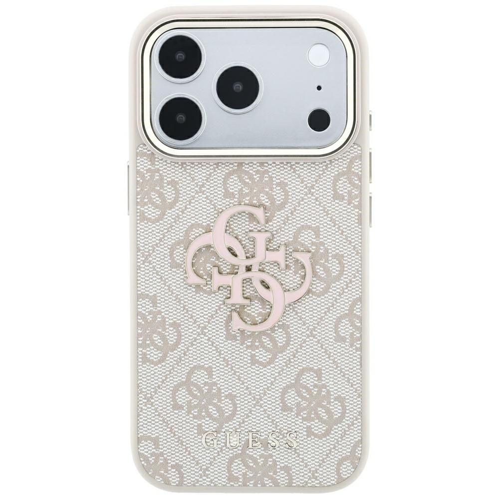 Guess 4G & Big Resin-logo-etui til iPhone 17 Pro Max / 18 Pro Max – lyserød