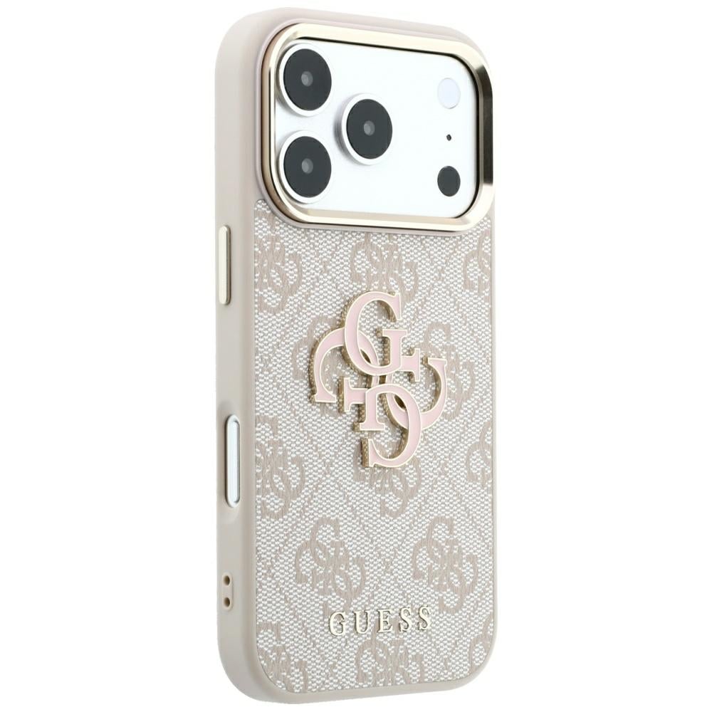 Guess 4G & Big Resin-logo-etui til iPhone 17 Pro Max / 18 Pro Max – lyserød