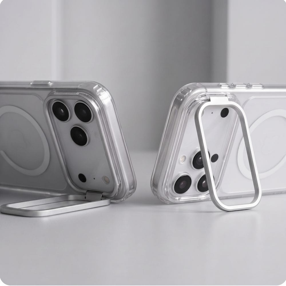 Tech-Protect MagStand MagSafe CC-etui til iPhone 18 Pro / 17 Pro – gennemsigtigt