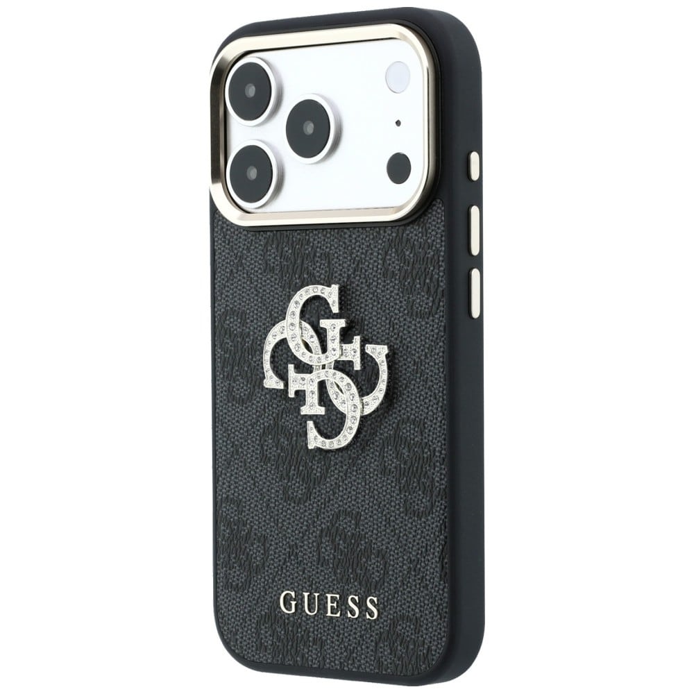 Guess 4G & Big Strass Logo-etui til iPhone 17 Pro Max / 18 Pro Max – Sort