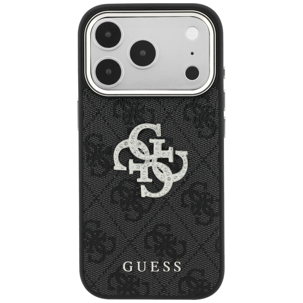Guess 4G & Big Strass Logo-etui til iPhone 17 Pro Max / 18 Pro Max – Sort