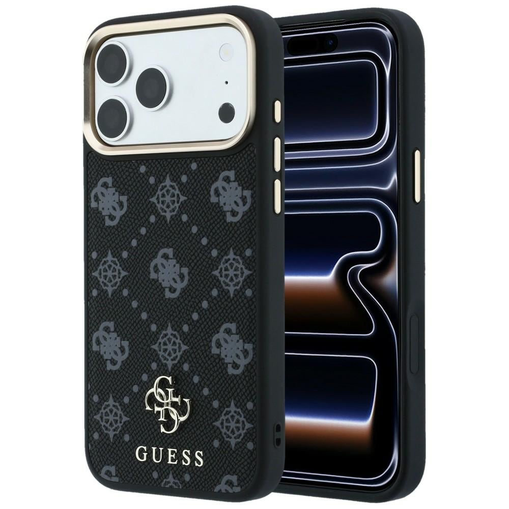 Guess Peony 4G MagSafe-etui med lille logo til iPhone 17 Pro Max / 18 Pro Max – Sort
