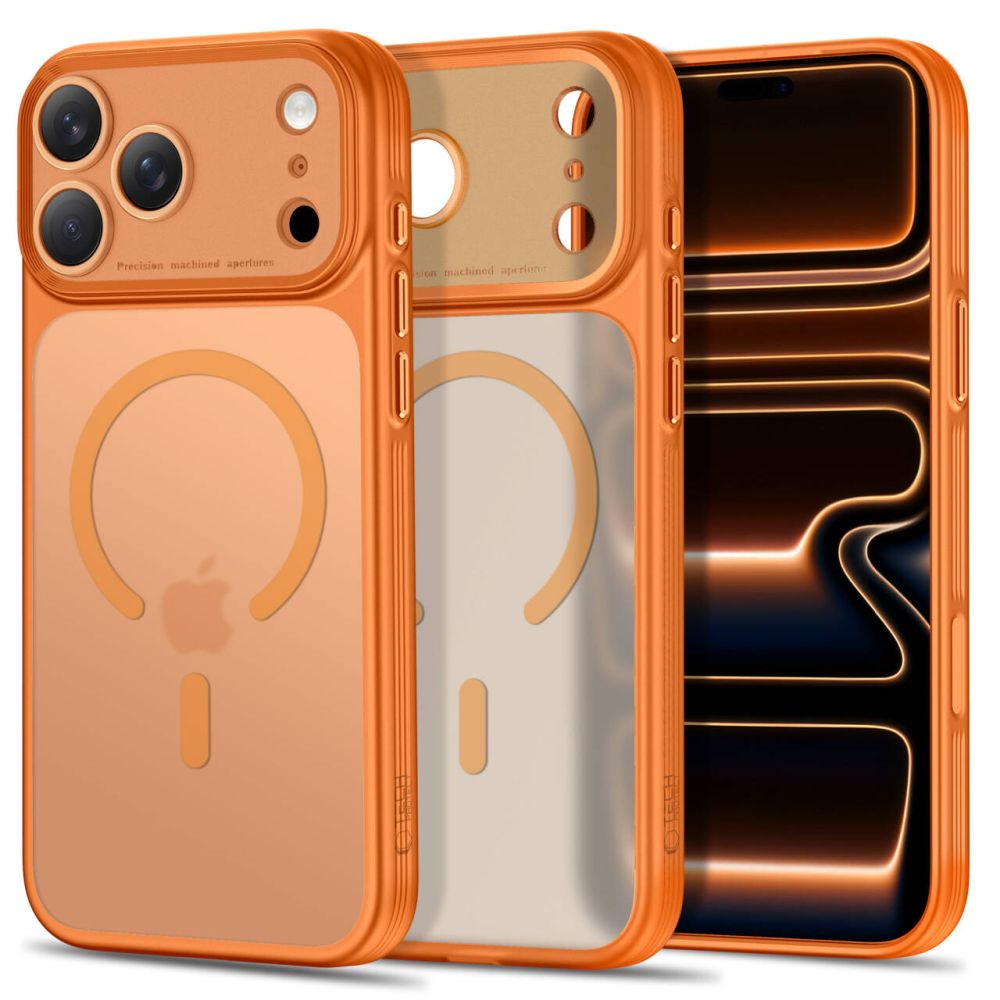 Tech-Protect MagPrime MagSafe CC-etui til iPhone 18 Pro Max / 17 Pro Max – mat orange