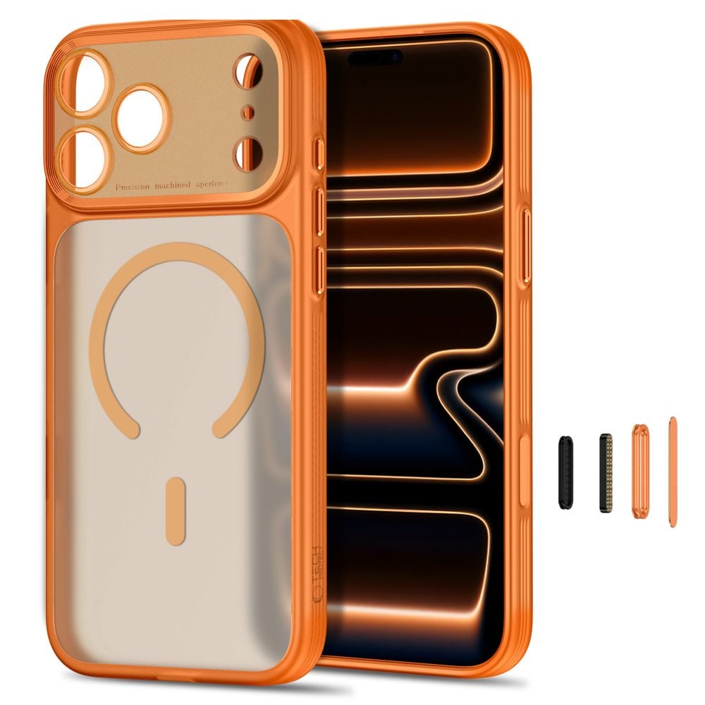 Tech-Protect MagPrime MagSafe CC-etui til iPhone 18 Pro Max / 17 Pro Max – mat orange