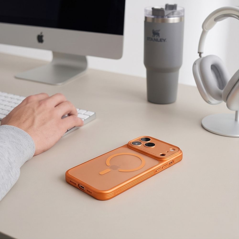 Tech-Protect MagPrime MagSafe CC-etui til iPhone 18 Pro Max / 17 Pro Max – mat orange