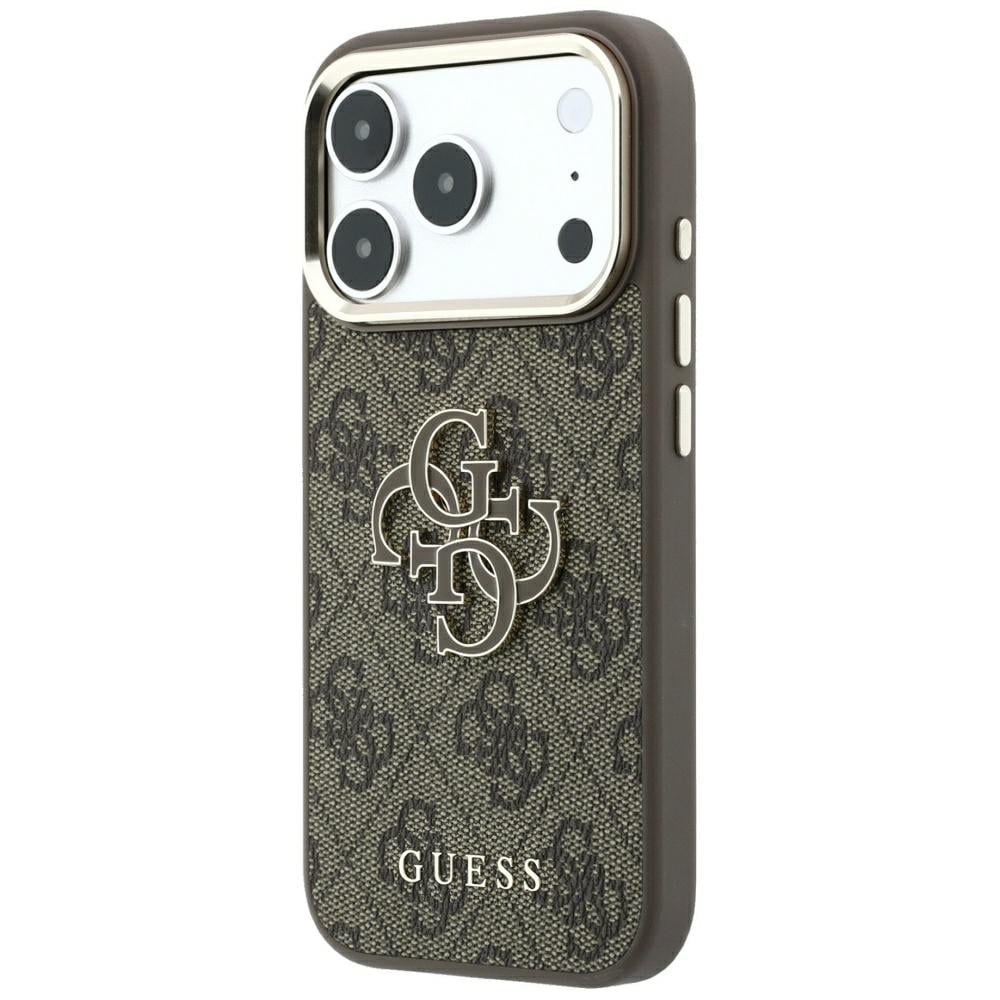 Guess 4G & Big Resin-logo-etui til iPhone 17 Pro Max / 18 Pro Max – Brun
