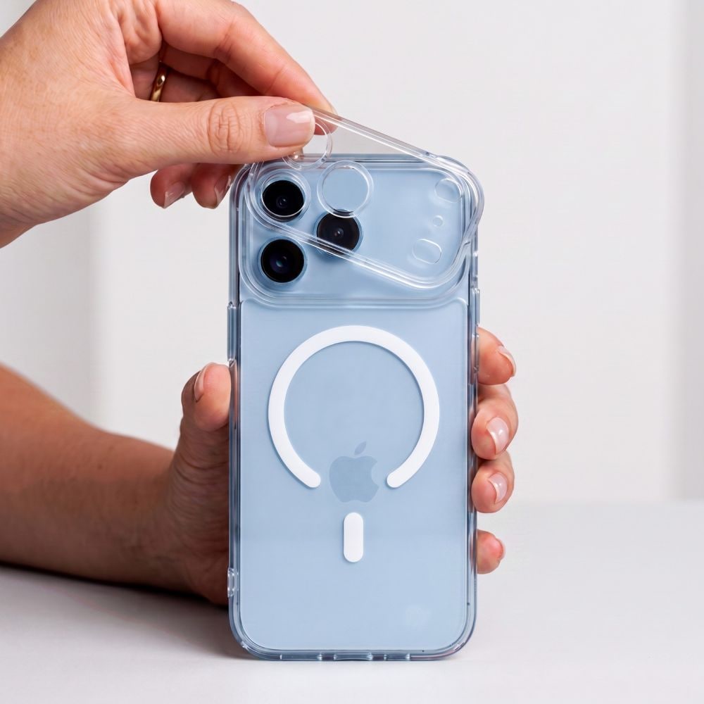 Tech-Protect MagPeak MagSafe CC-etui til iPhone 18 Pro / 17 Pro – gennemsigtigt