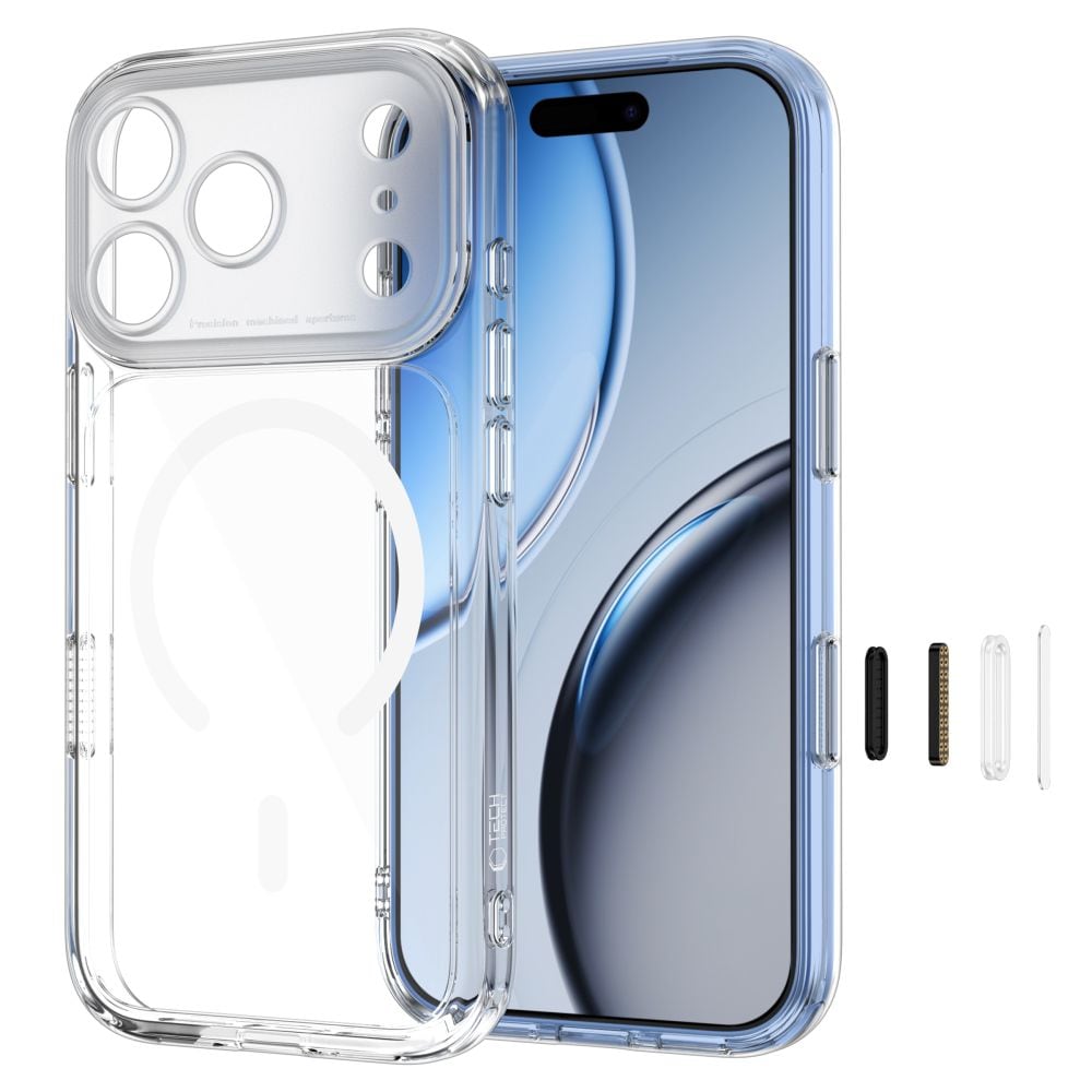 Tech-Protect MagPeak MagSafe CC-etui til iPhone 18 Pro / 17 Pro – gennemsigtigt