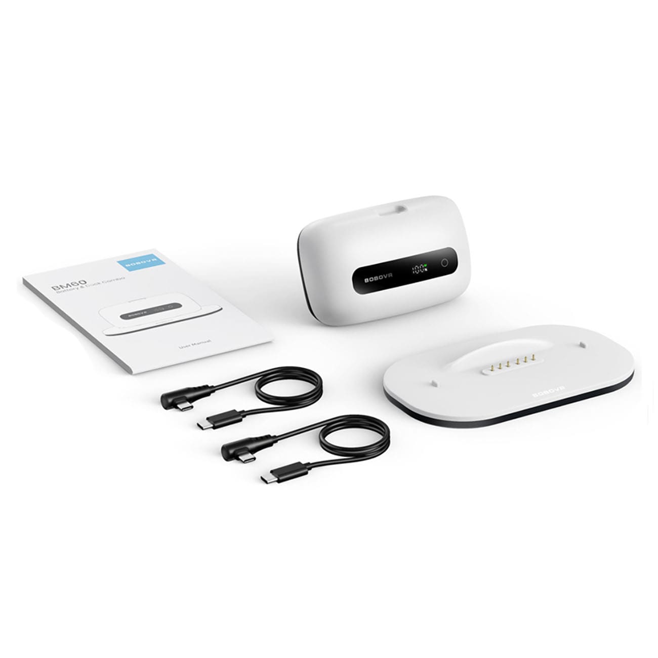 BoboVR BM60-1 6500 mAh-batteri til BoboVR M3 Pro+ og BoboVR M3 med ladestation – hvid