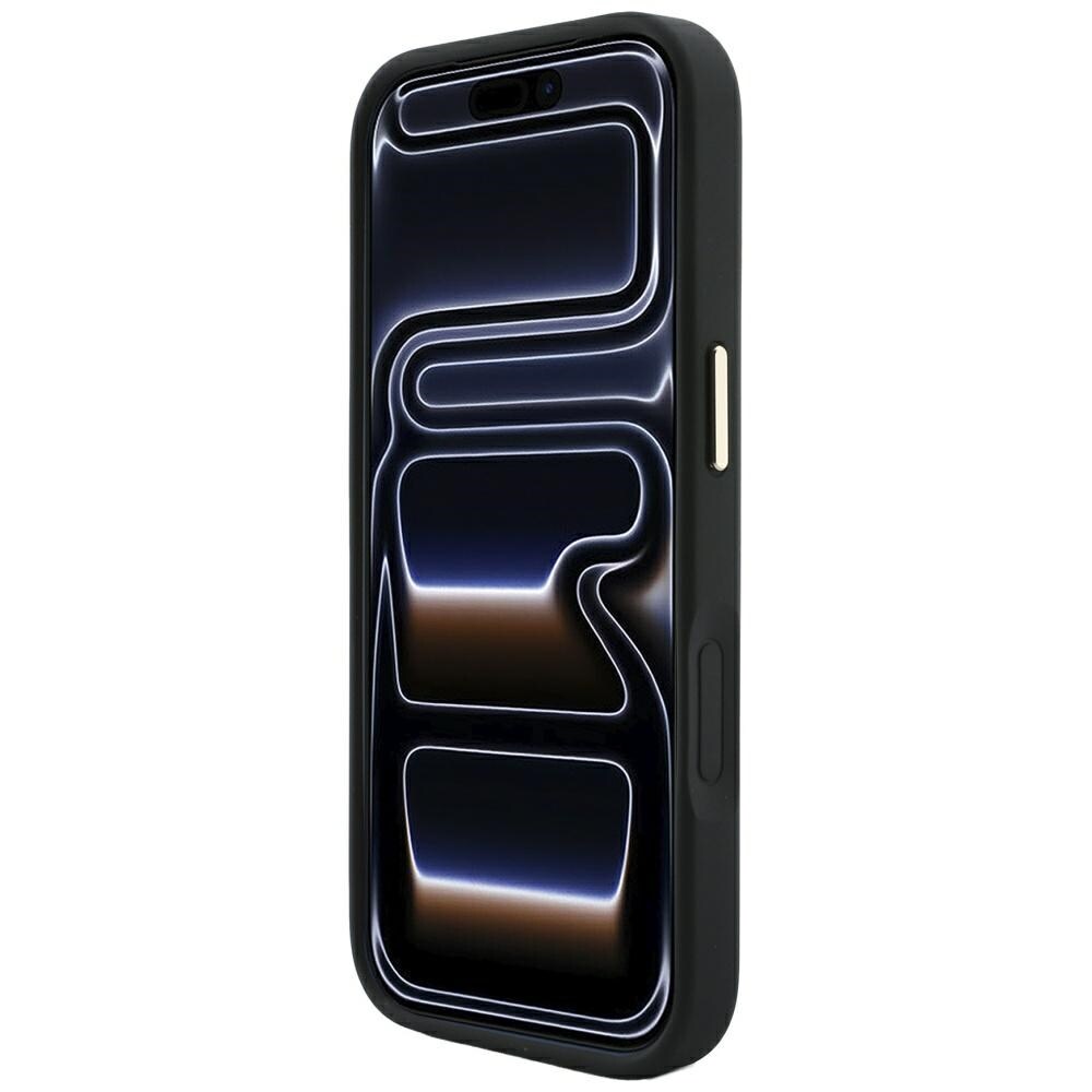 Guess Saffiano Peony & Ring MagSafe-etui til iPhone 17 Pro Max / 18 Pro Max – Sort