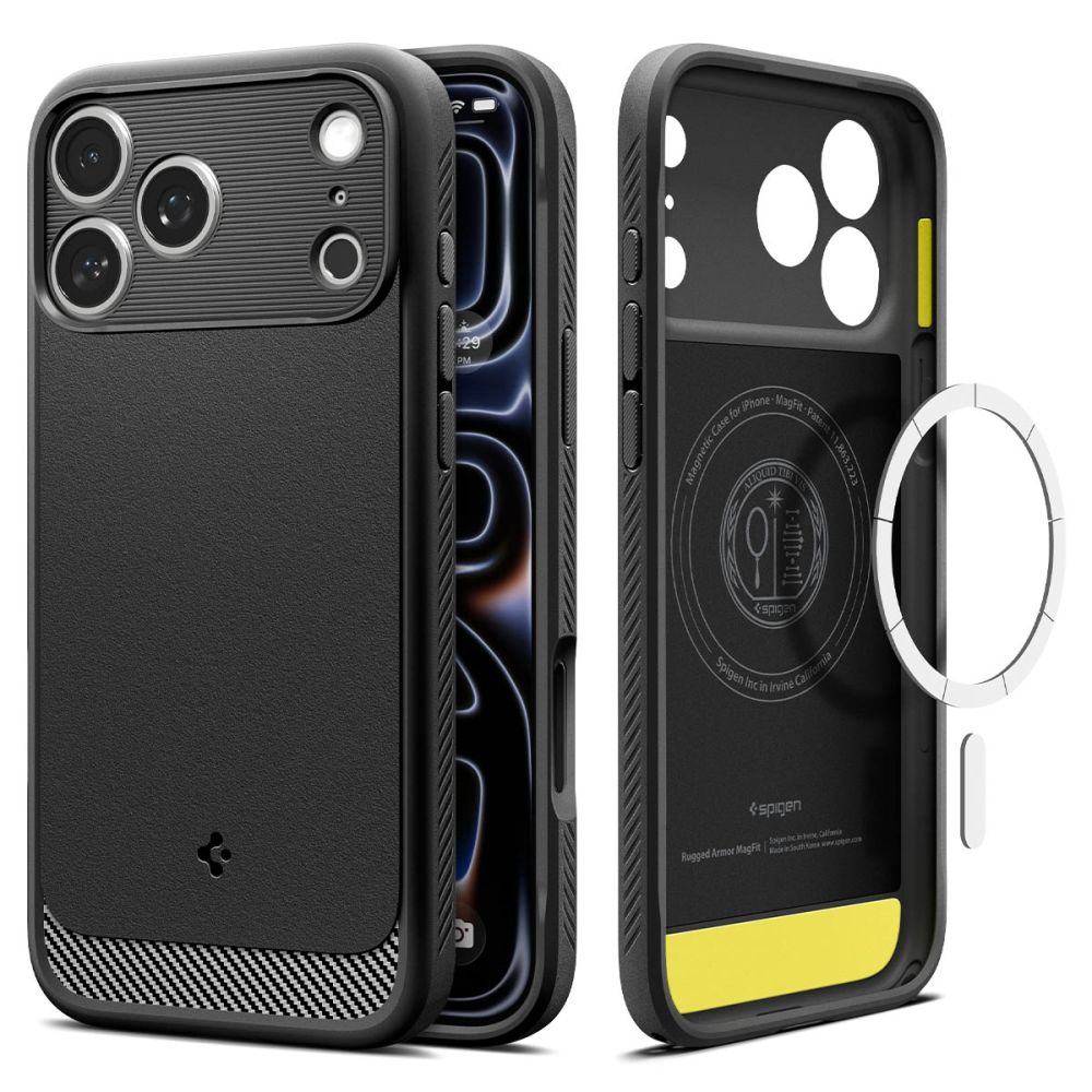 Spigen Rugged Armor MagSafe-etui til iPhone 18 Pro / 17 Pro – mat sort