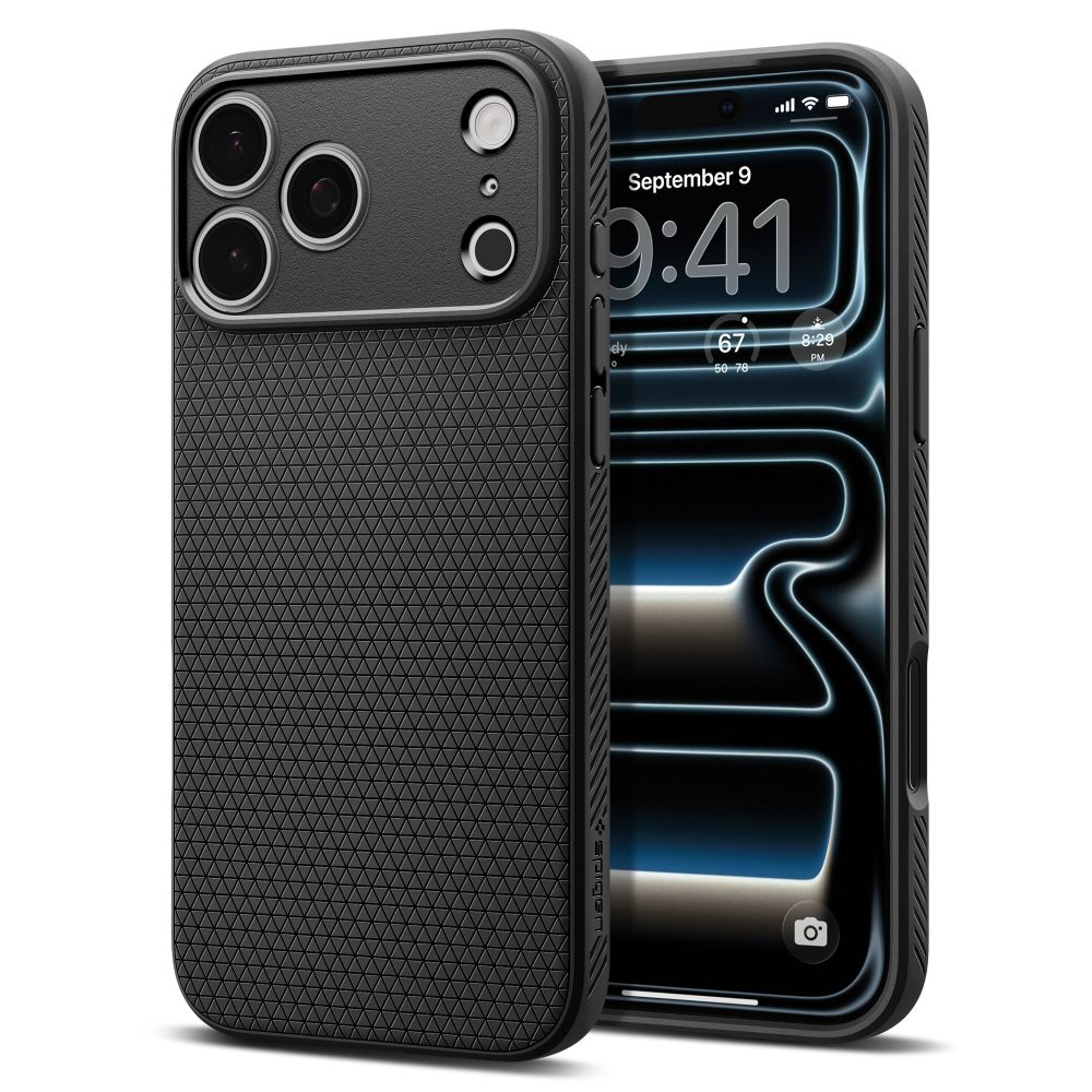 Spigen Liquid Air-etui til iPhone 18 Pro / 17 Pro – mat sort