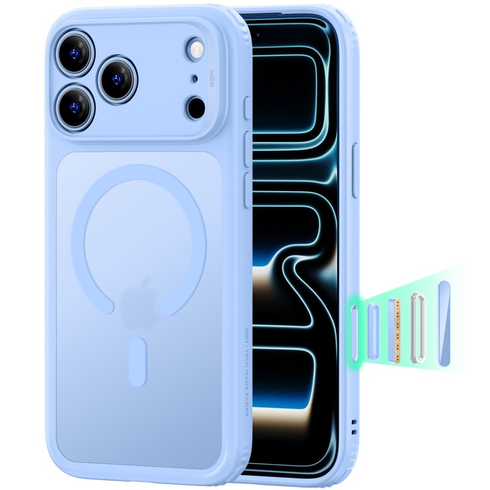 ESR Classic Hybrid MagSafe-etui til iPhone 18 Pro / 17 Pro – lyseblå