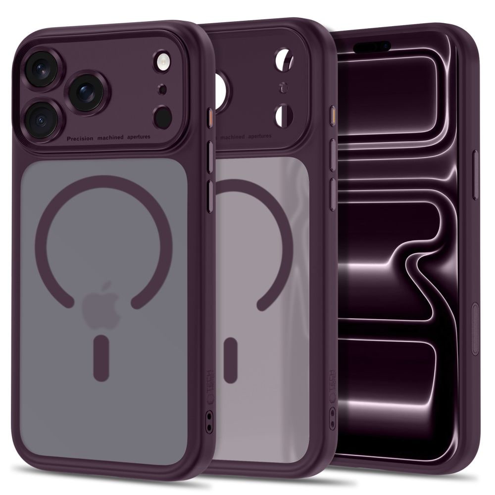 Tech-Protect MagPeak MagSafe CC-etui til iPhone 18 Pro Max / 17 Pro Max – mørk Cherry, mat