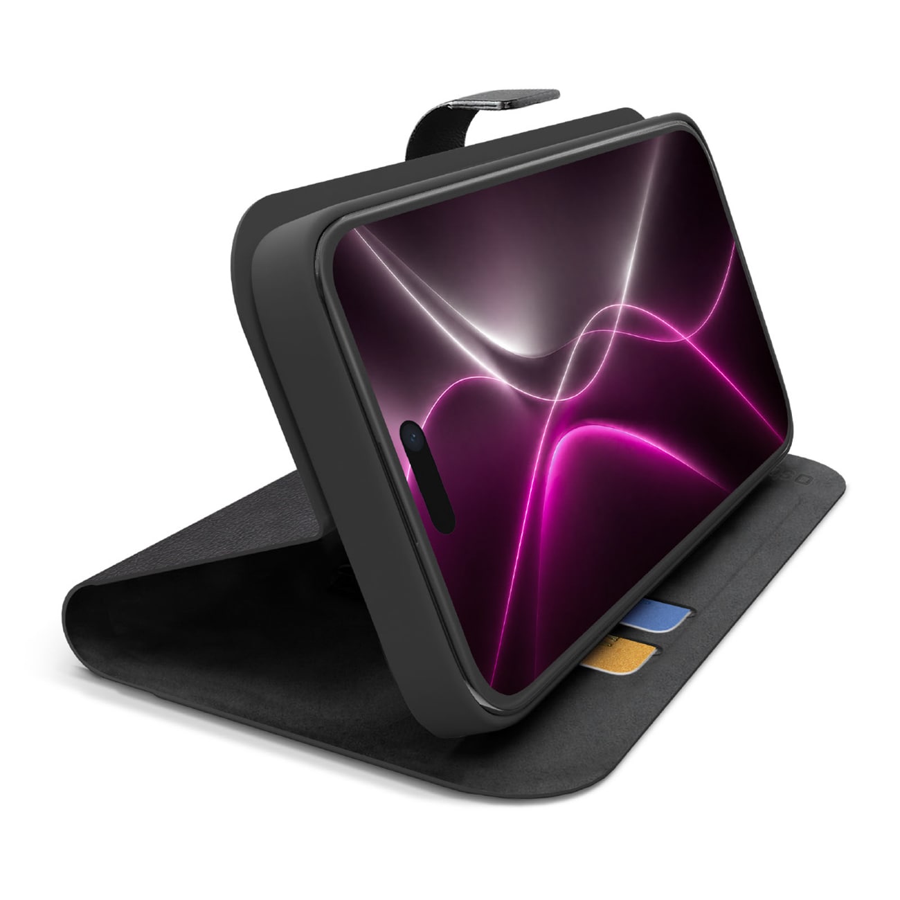 SBS Wallet Smart Case til iPhone 18 Pro Max med lommebog og stativ – sort
