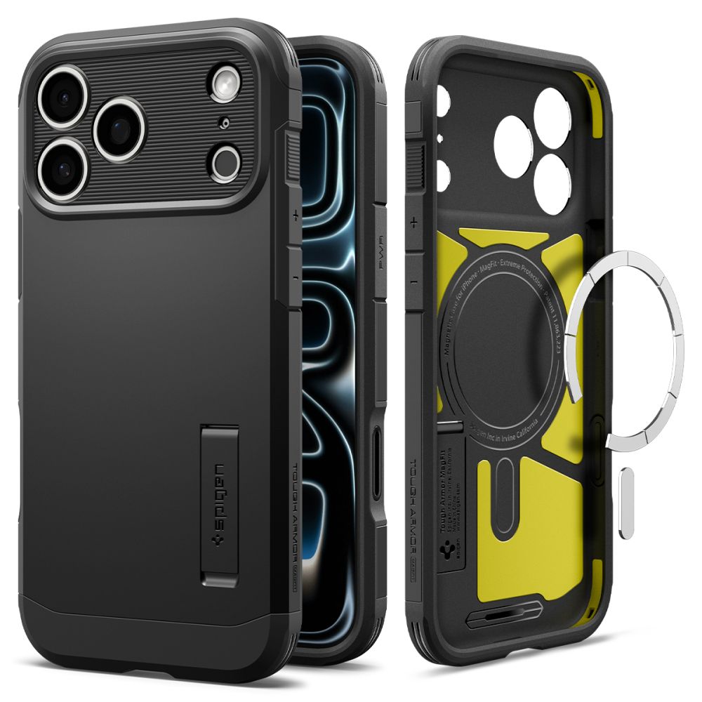 Spigen Tough Armor MagSafe-etui til iPhone 18 Pro / 17 Pro – sort