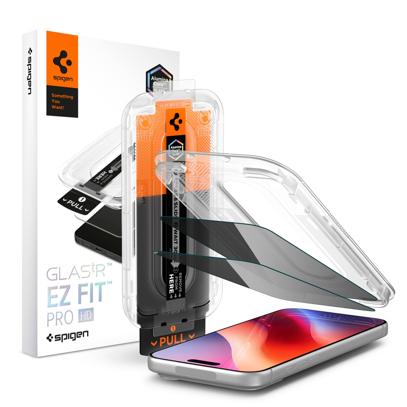 Spigen Glas.tR EZ Fit Pro HD AC 2-pak hærdet privatlivsbeskyttende glas til iPhone 18 Pro