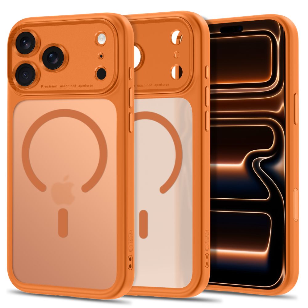 Tech-Protect MagPeak MagSafe CC-etui til iPhone 18 Pro Max / 17 Pro Max – mat orange