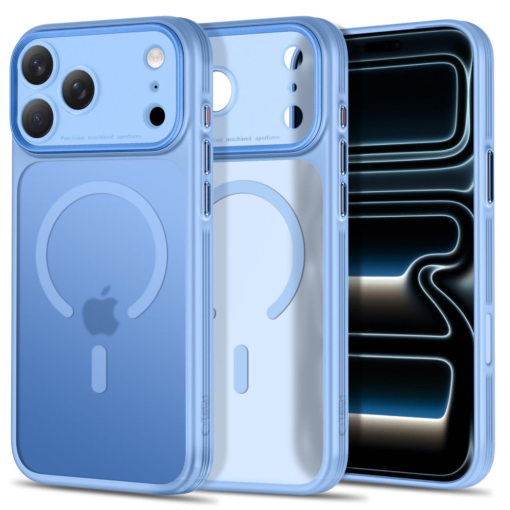 Tech-Protect MagPrime MagSafe CC-etui til iPhone 18 Pro Max / 17 Pro Max – Lysblå, mat