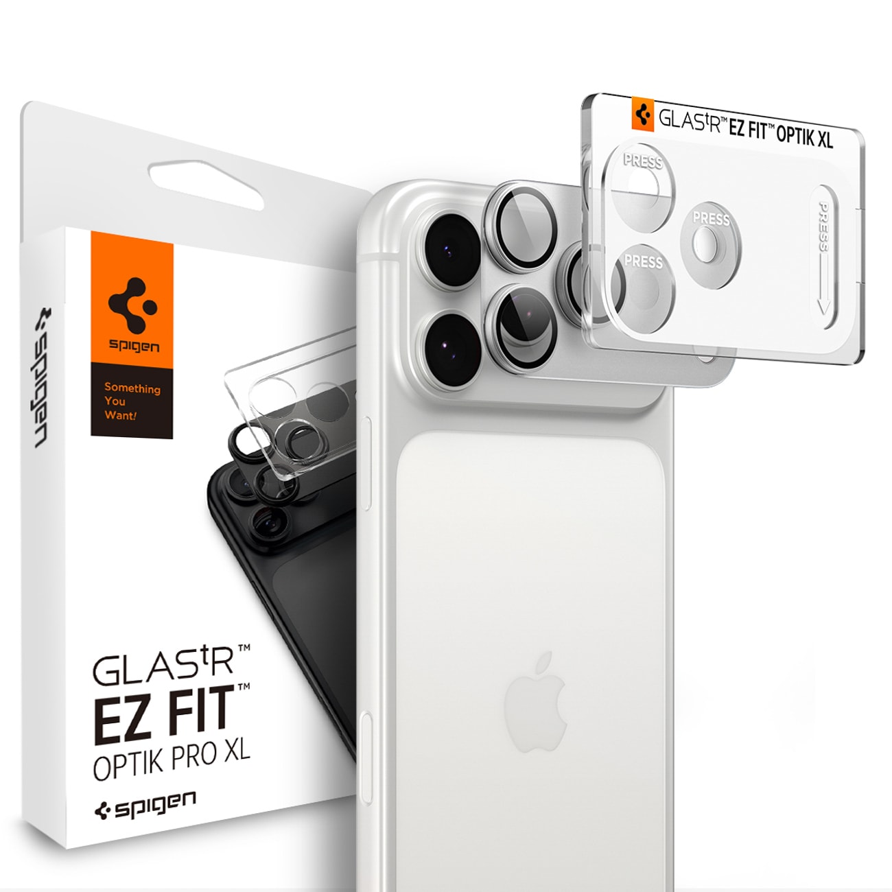 Spigen Optik Pro XL GLAS.TR EZ FIT hærdet glas til iPhone 18 Pro – sølv