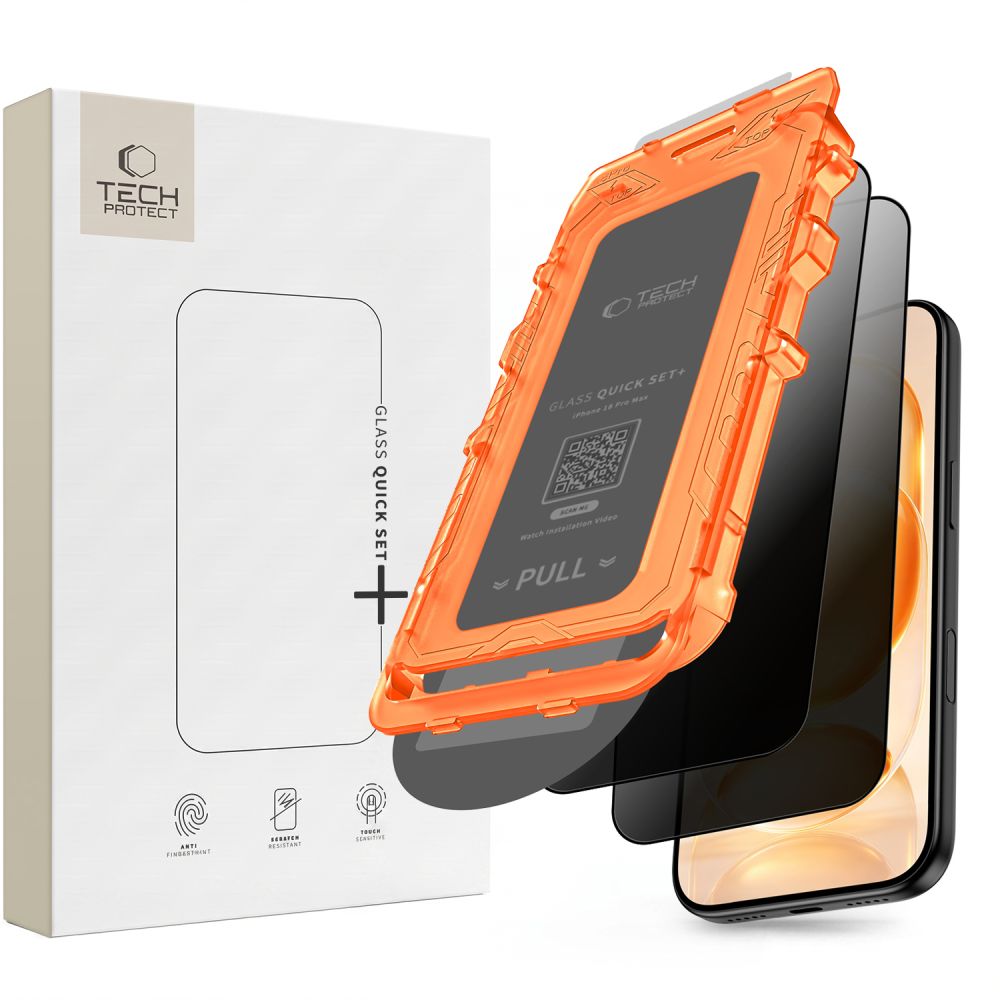 Tech-Protect Quick Set Spy+ 2-pak privatlivsglas til iPhone 18 Pro
