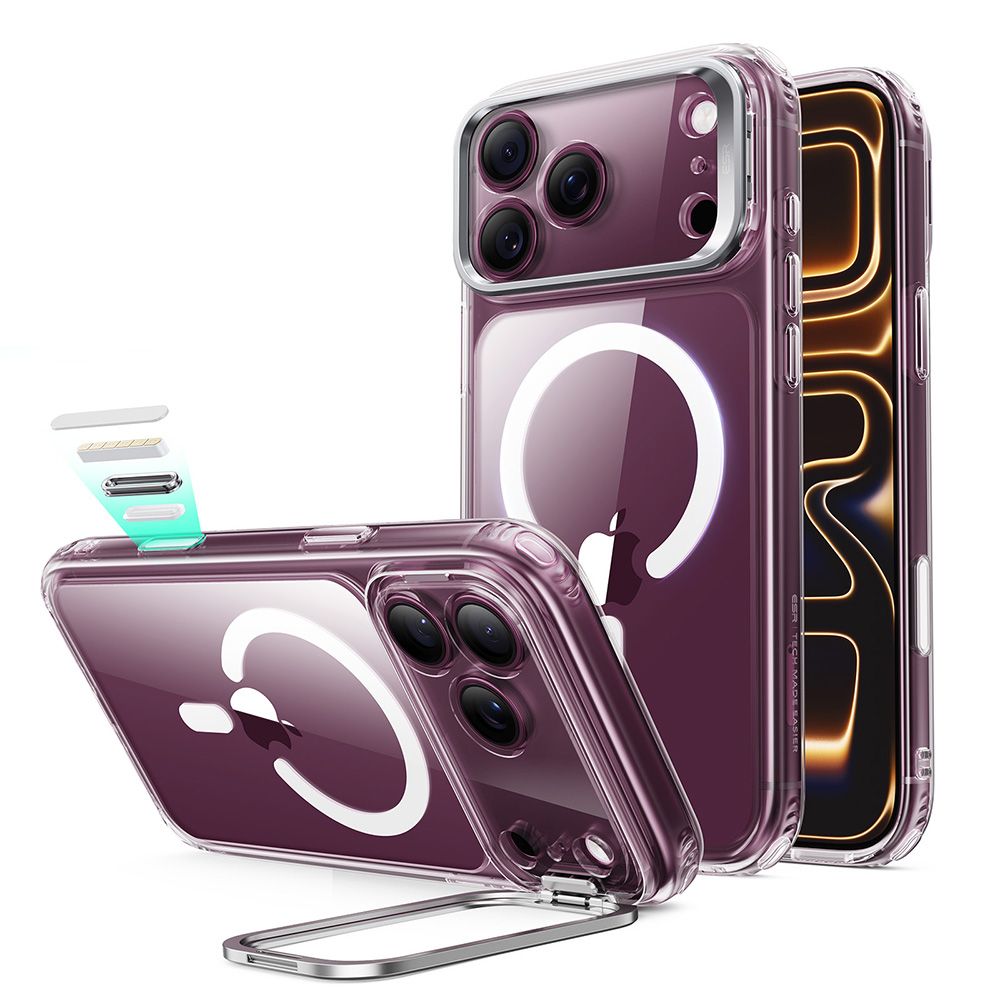 ESR Classic Hybrid-etui med støttefod og MagSafe til iPhone 18 Pro Max / 17 Pro Max – gennemsigtigt
