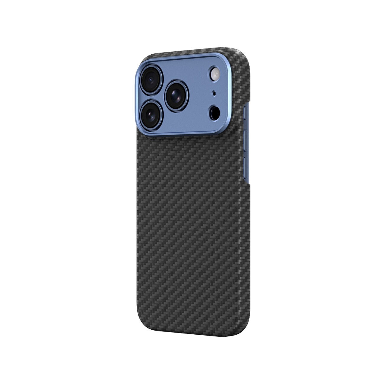 AmazingThing Titan Max-objektivetui til iPhone 18 Pro Max, aramidfiber, kameradæksel, MagSafe – blå