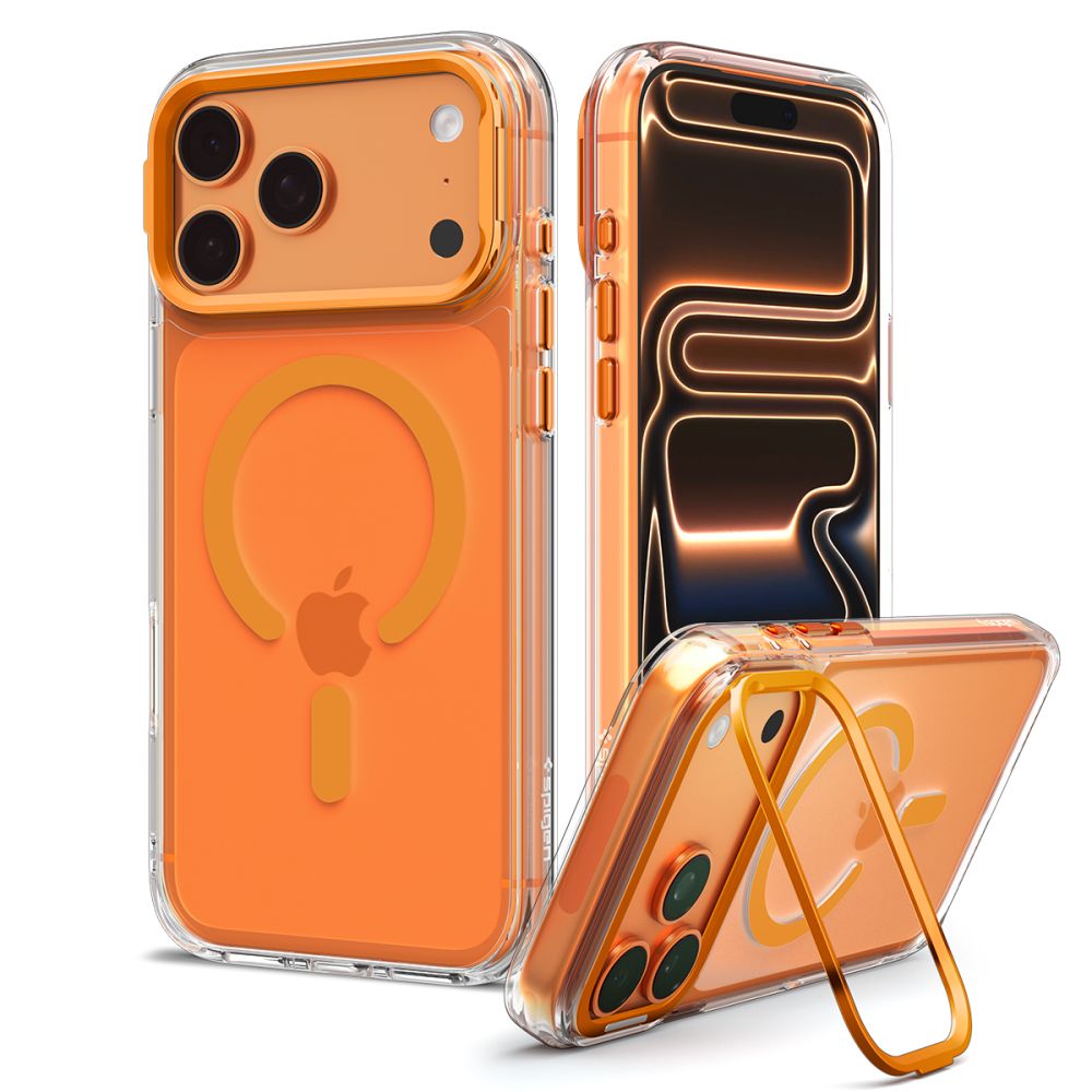Spigen Ultra Hybrid Optik S MagSafe-etui til iPhone 18 Pro / 17 Pro – Gennemsigtig orange