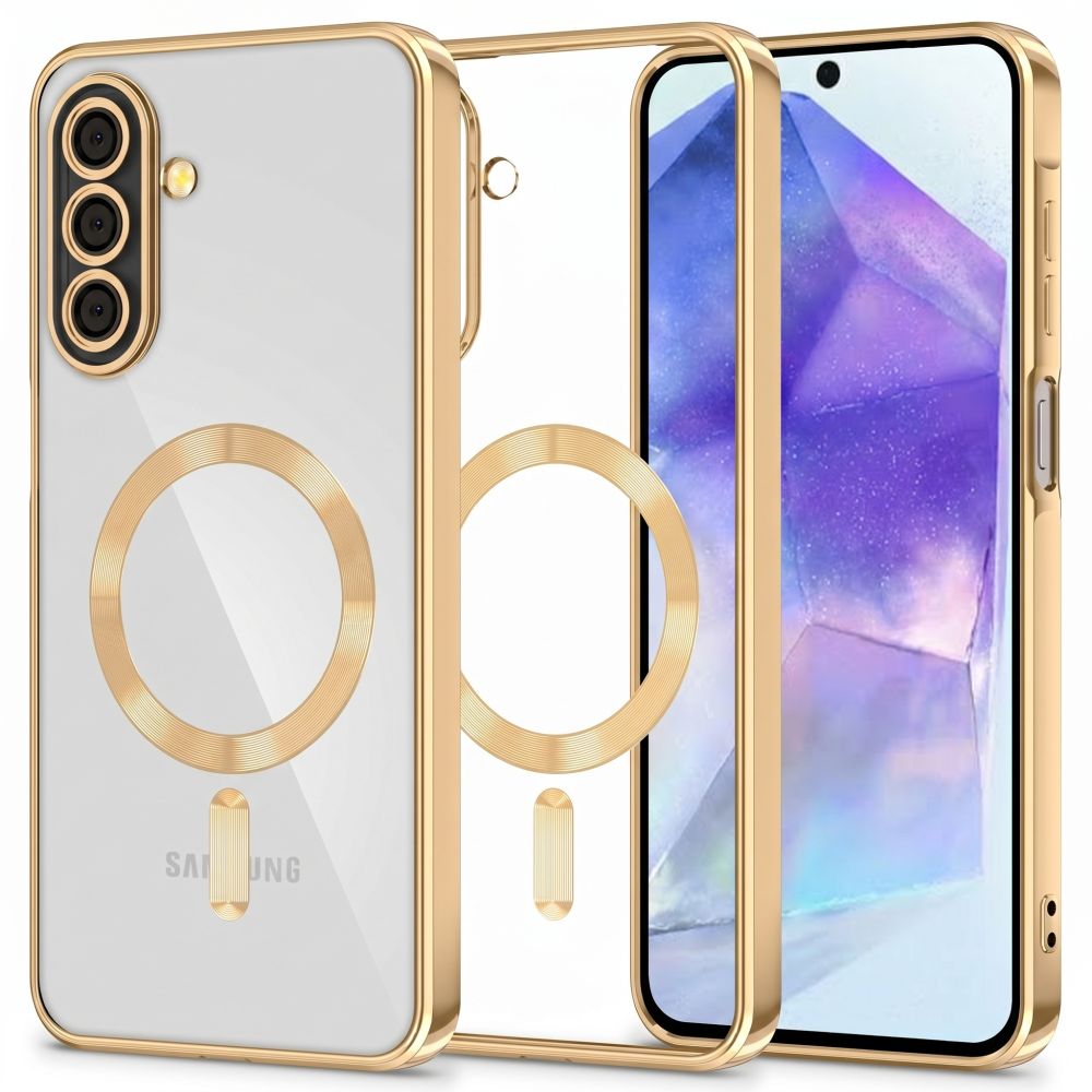Tech-Protect MagFlex MagSafe-etui til Samsung Galaxy A27 5G – gennemsigtig guld