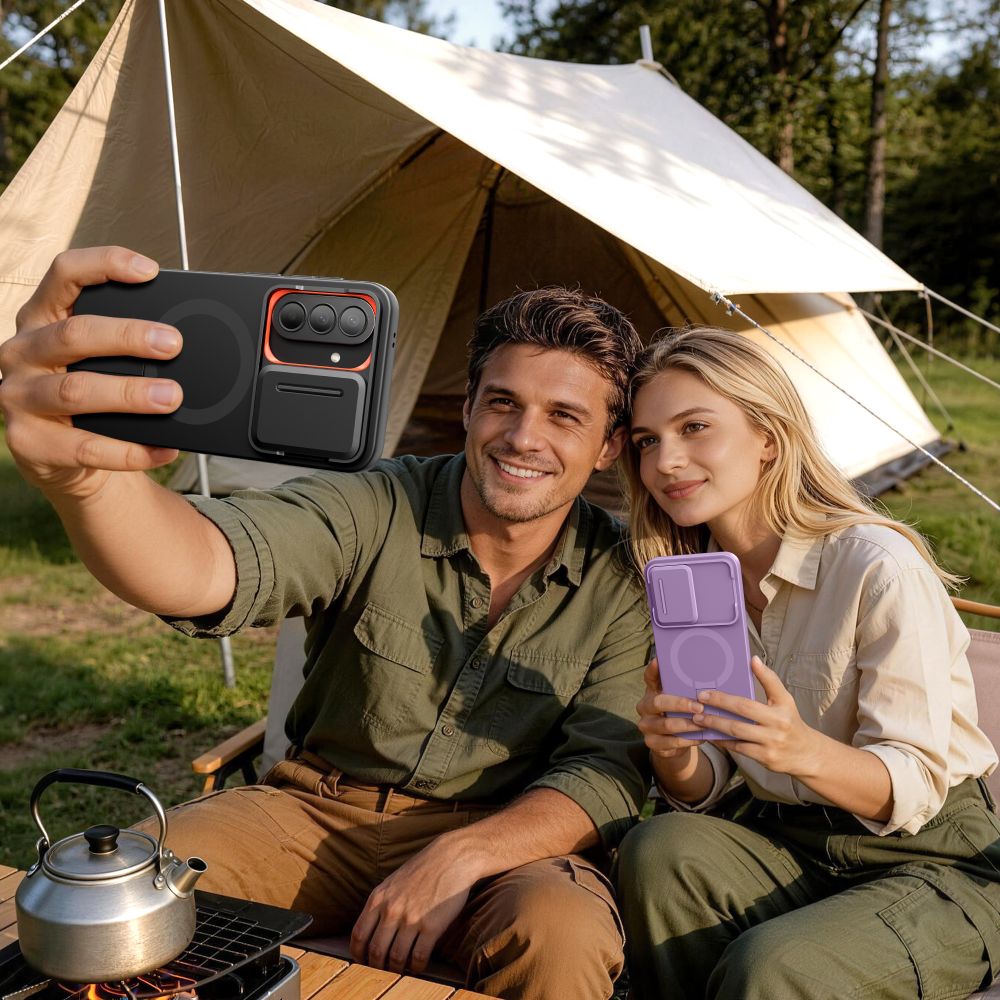 Tech-Protect Kevlar Aura MagSafe-etui til Samsung Galaxy A57 – Lilla