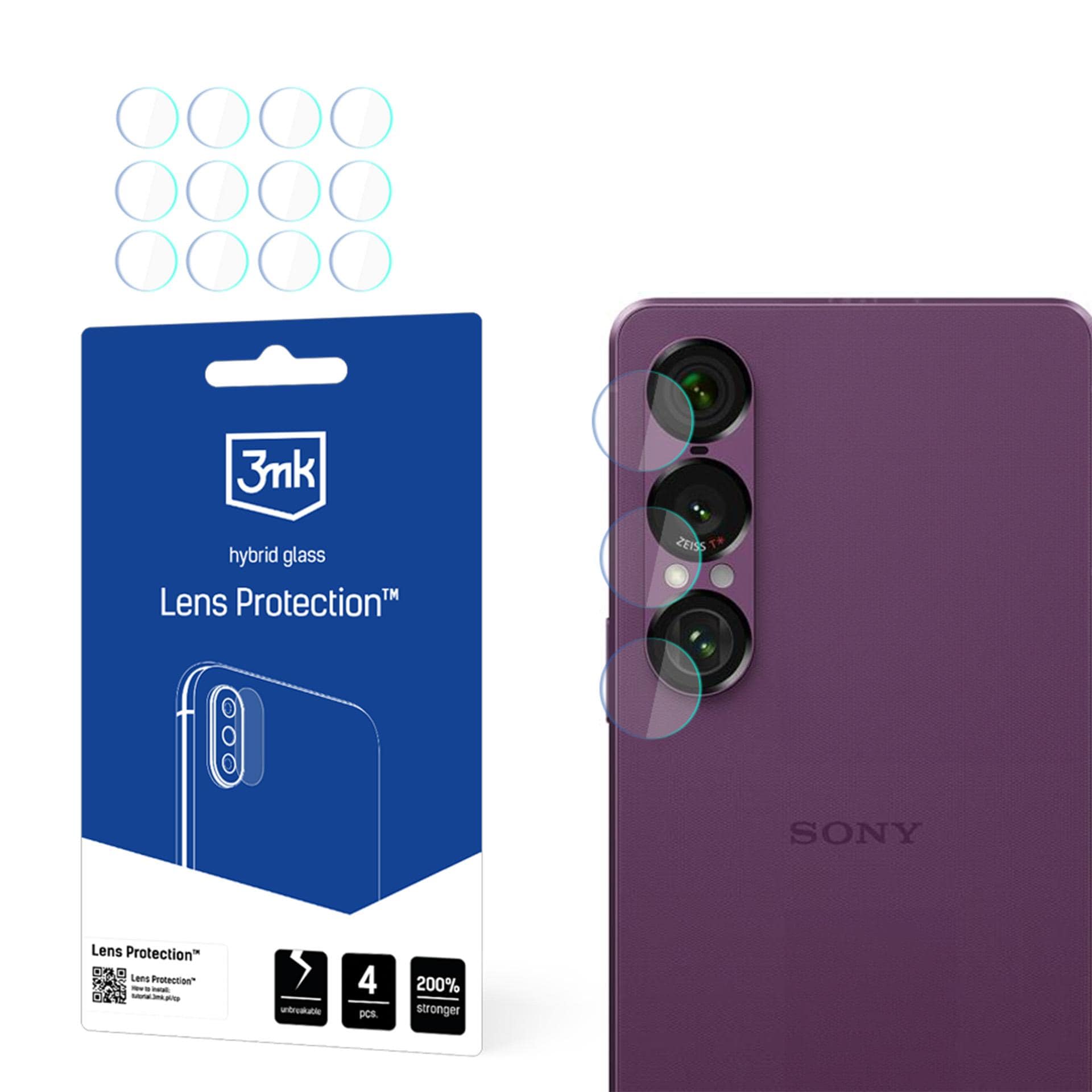 3mk Hybridglas til beskyttelse af kameraobjektivet på Sony Xperia 1 VII