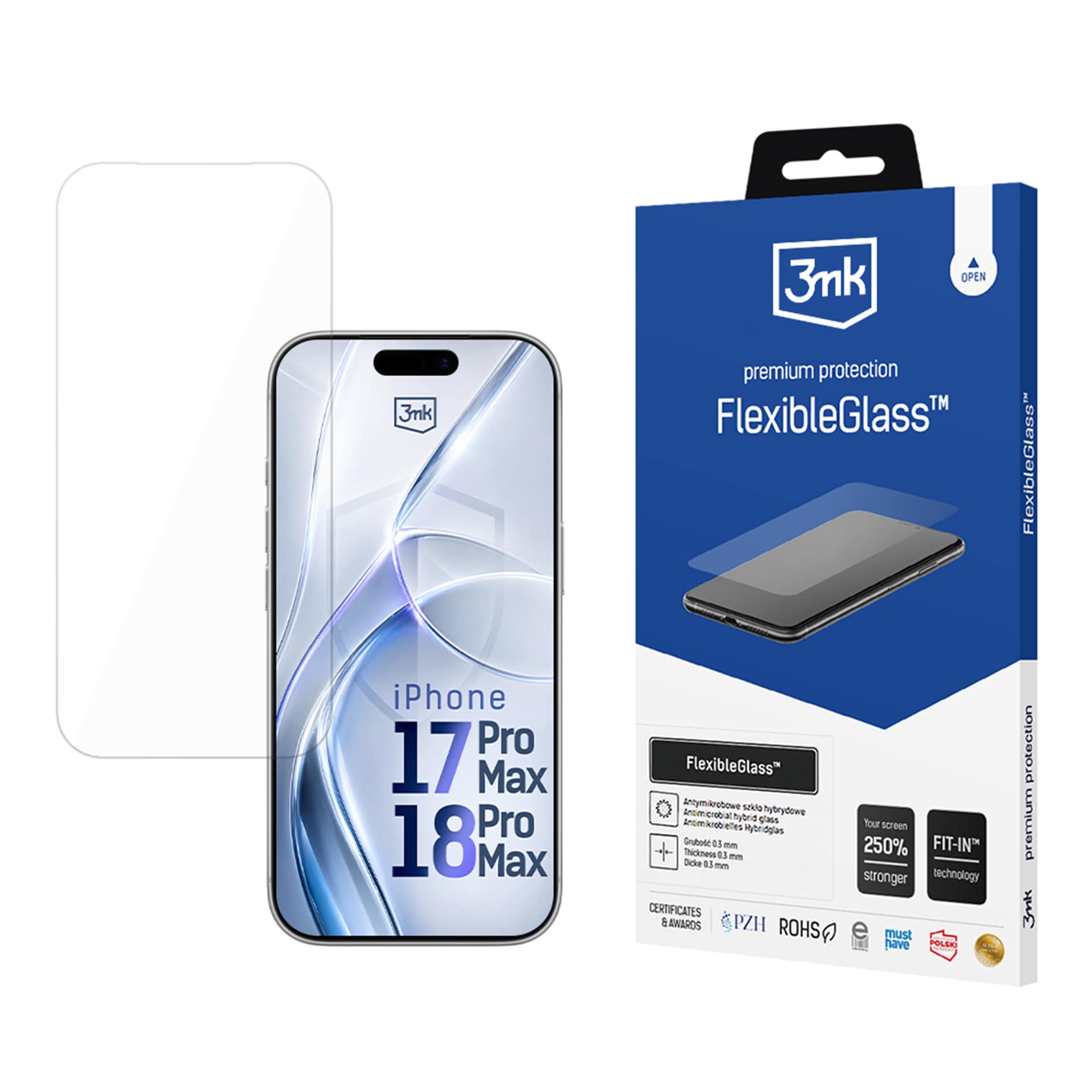 3mk FlexibleGlass v2.0 hybridglas til iPhone 17 Pro Max