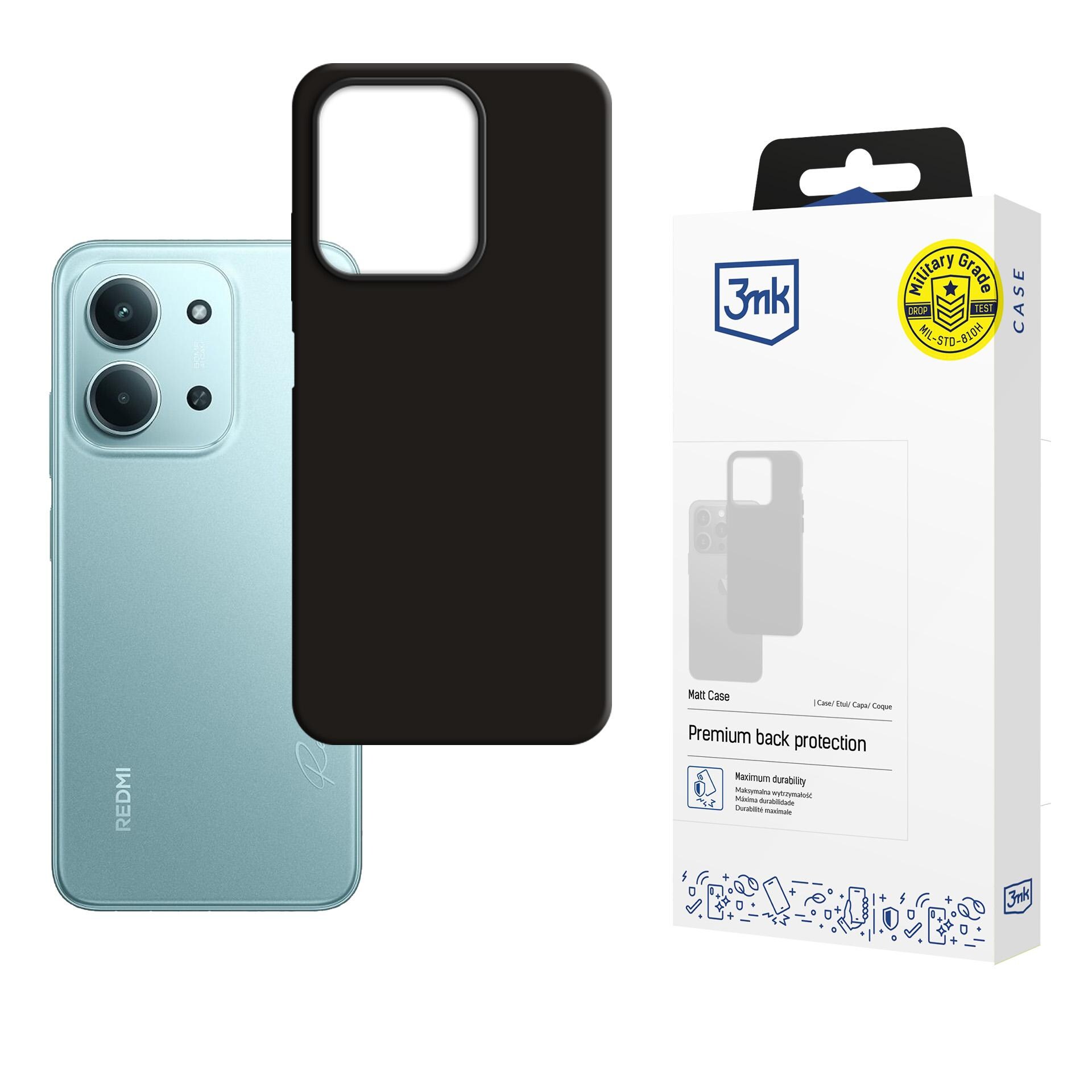 3mk Matt-etui til Xiaomi Redmi 15C – sort