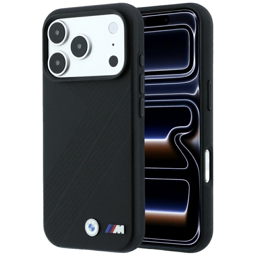 BMW M-dæk, racerbane, metal-logo, MagSafe-etui til iPhone 17 Pro Max / 18 Pro Max – Sort