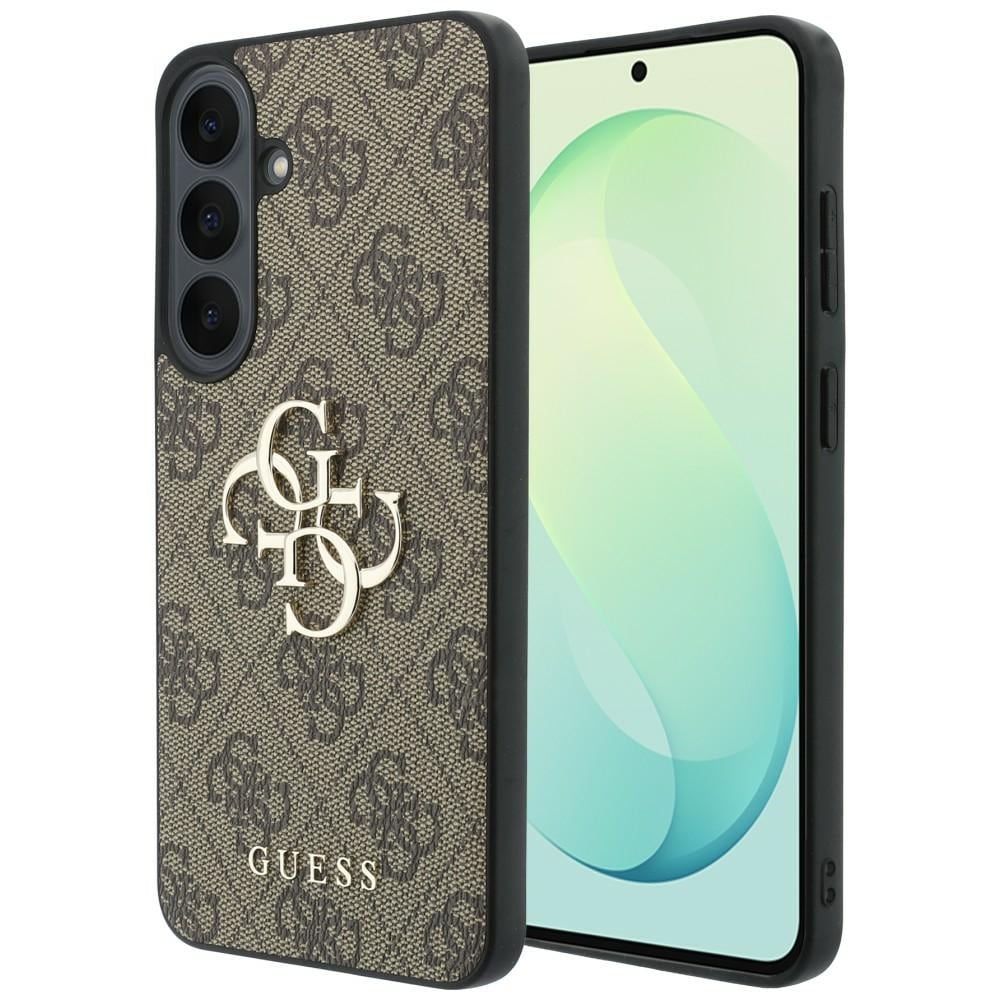 Guess læderetui med 4G-logo i metal til Samsung Galaxy S26 FE – brun