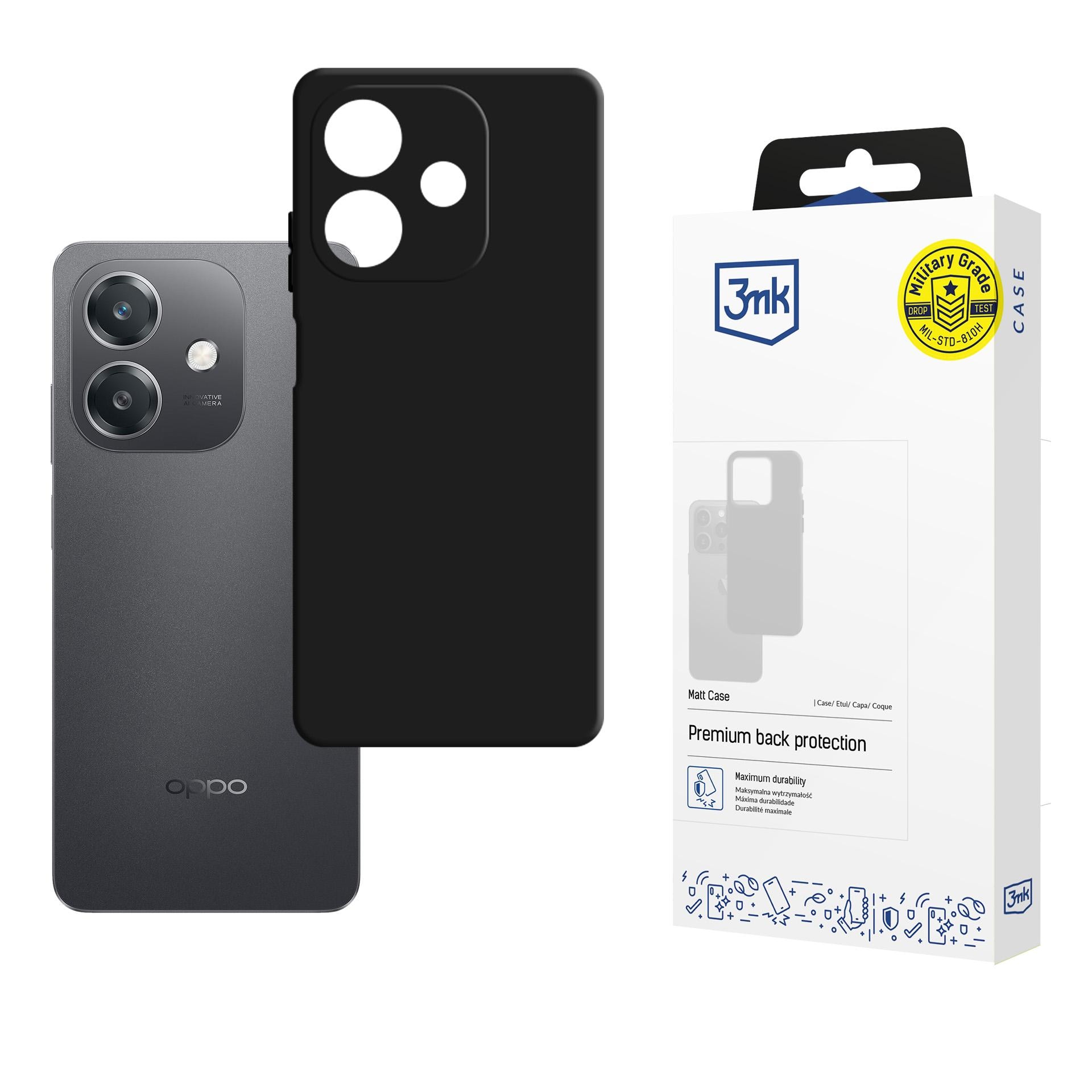 3mk mat etui til Oppo A40 / A40M / A3 4G – mat sort