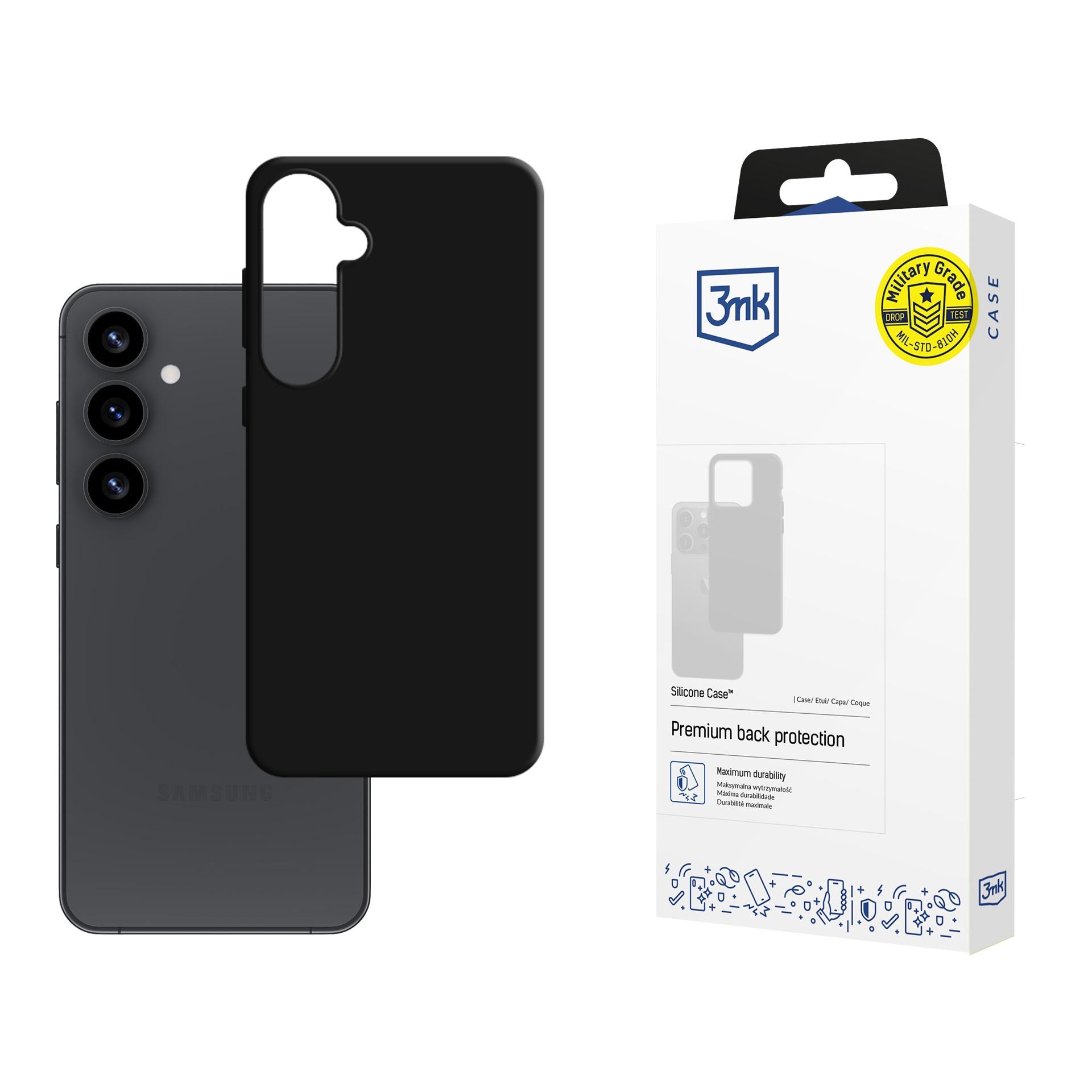 3mk silikoneetui til Samsung Galaxy S25+ – sort