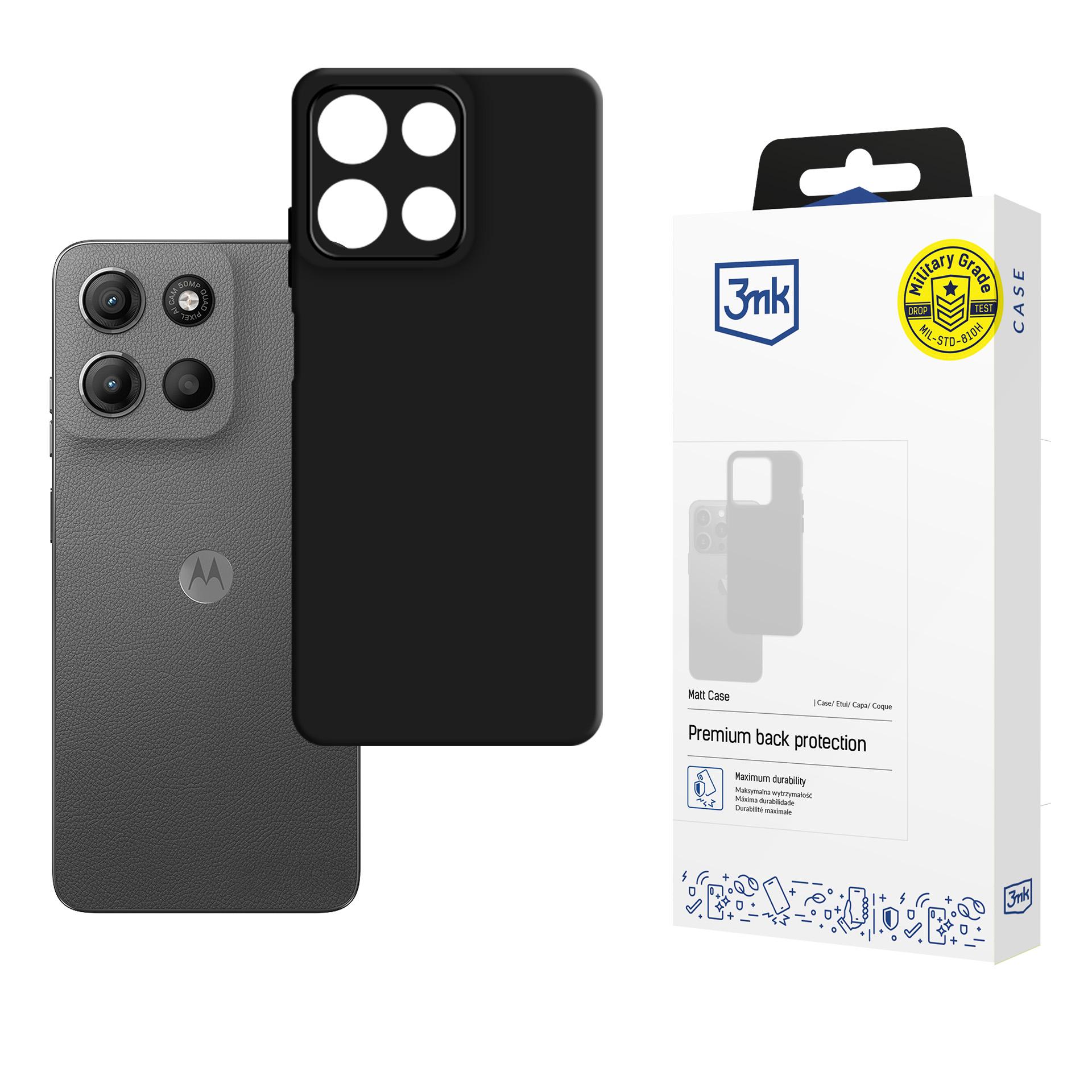 3mk mat etui til Motorola Moto G15 / G15 Power – mat sort