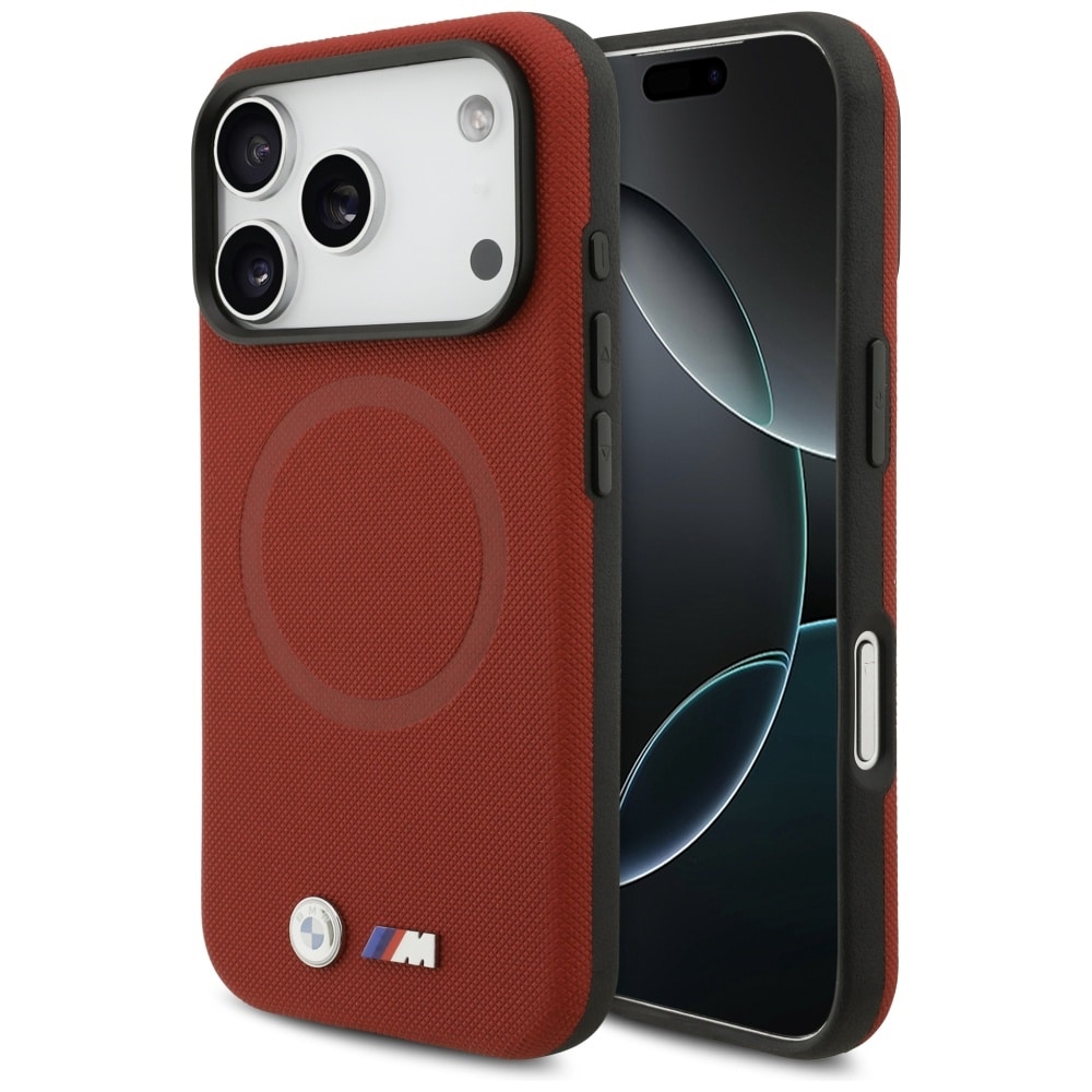 BMW M FW Metal-logo MagSafe-etui til iPhone 17 Pro – Rød