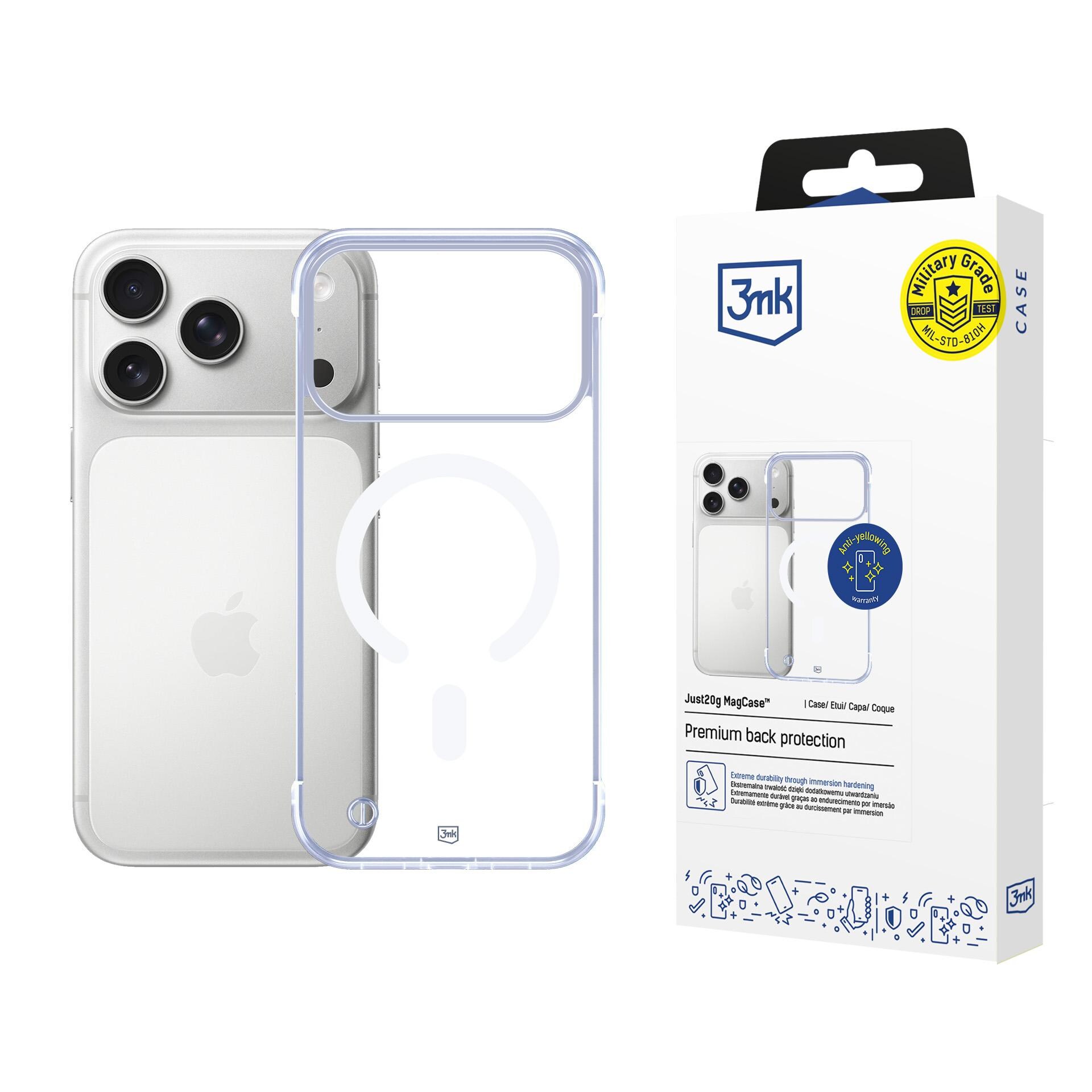 3mk Just20g MagCase til iPhone 17 Pro Max – gennemsigtig