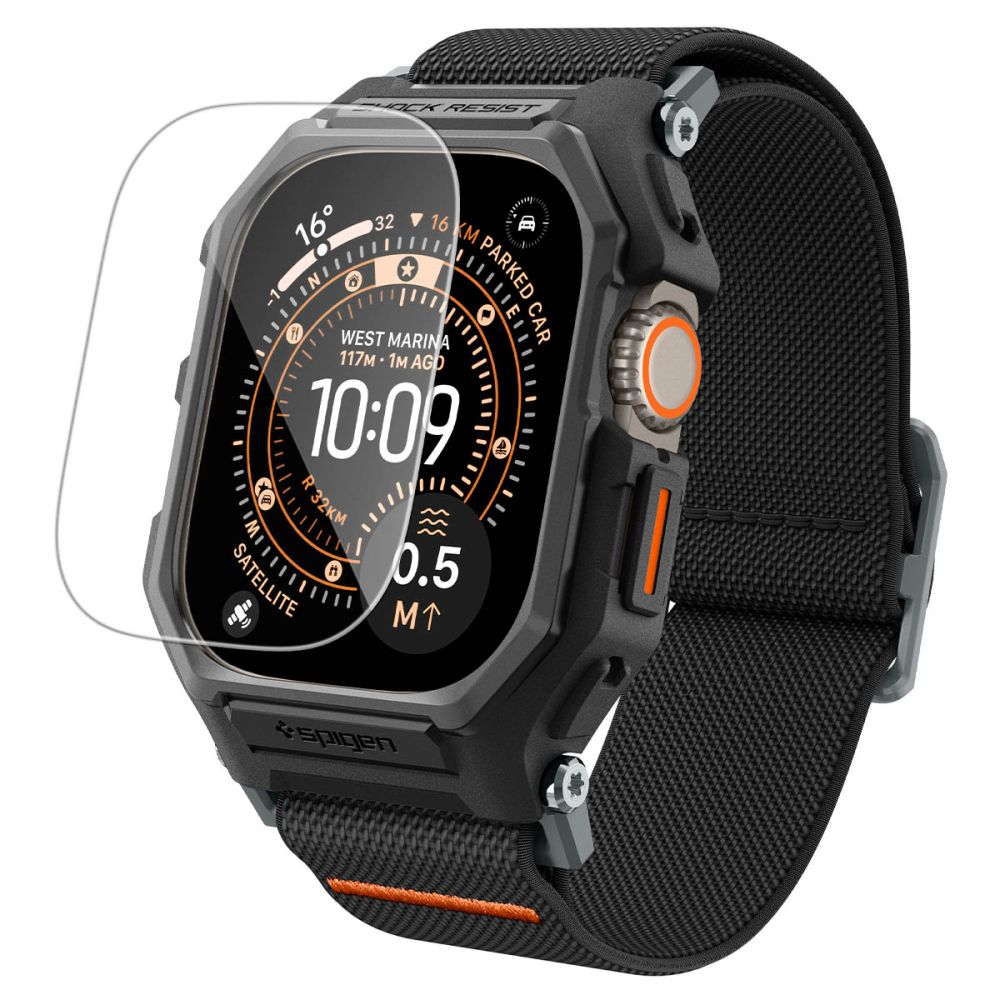 Spigen Lite Fit Pro-rem + skærmbeskytter af hærdet glas til Apple Watch Ultra 49 mm – sort