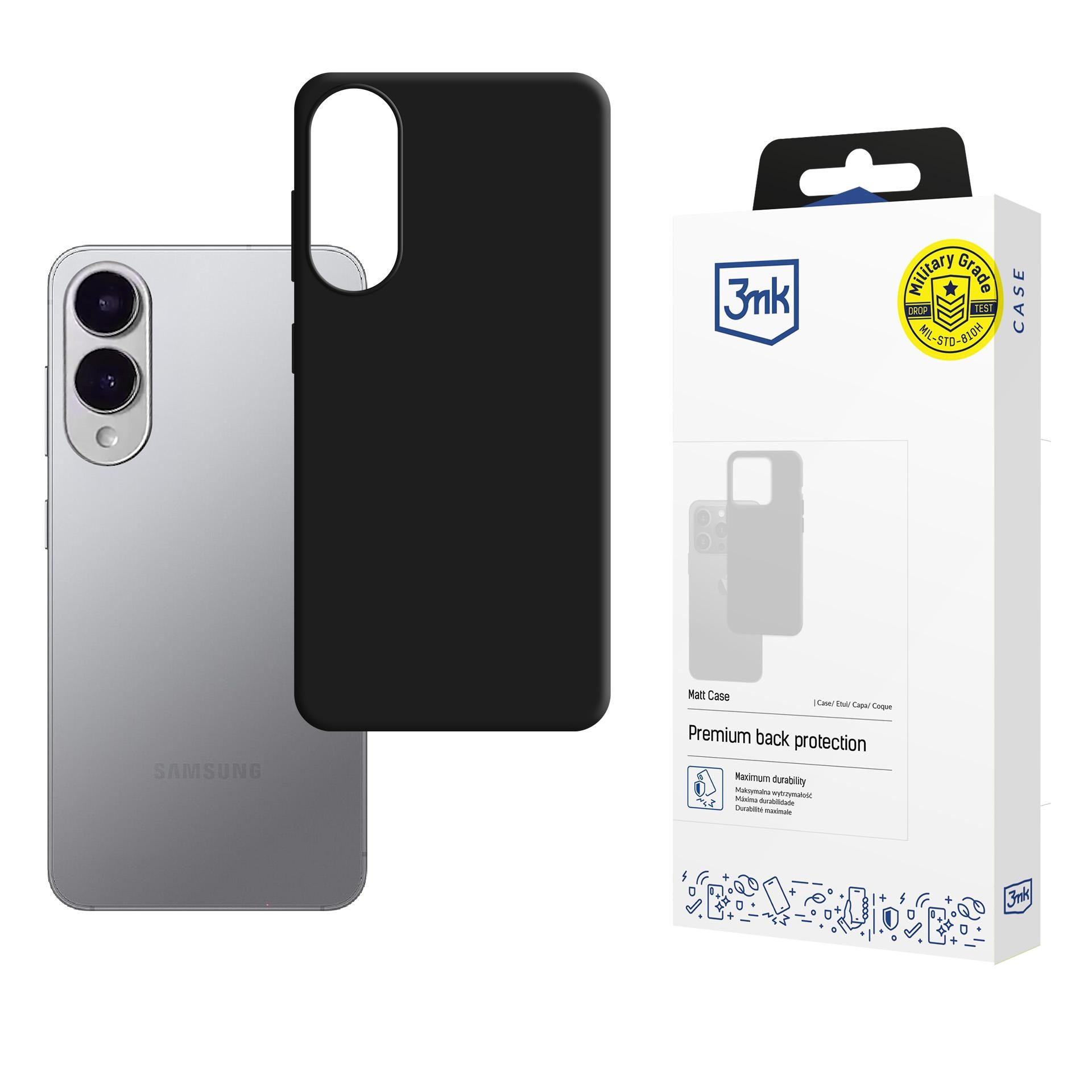 3mk Matt-etui til Samsung Galaxy S25 Edge – Sort
