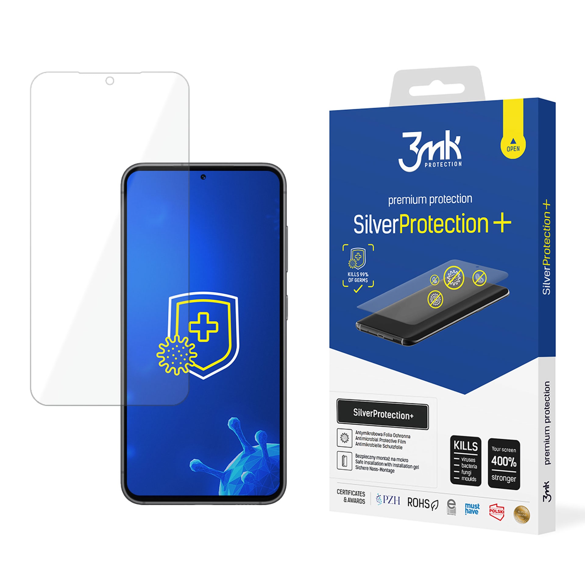3mk SilverProtection+ beskyttelsesfilm til Samsung Galaxy S24+