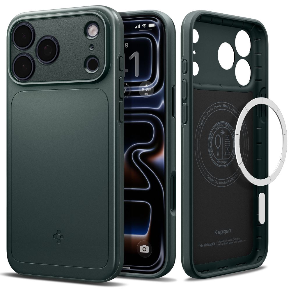 Spigen Thin Fit MagSafe-etui til iPhone 18 Pro Max / 17 Pro Max – Grøn