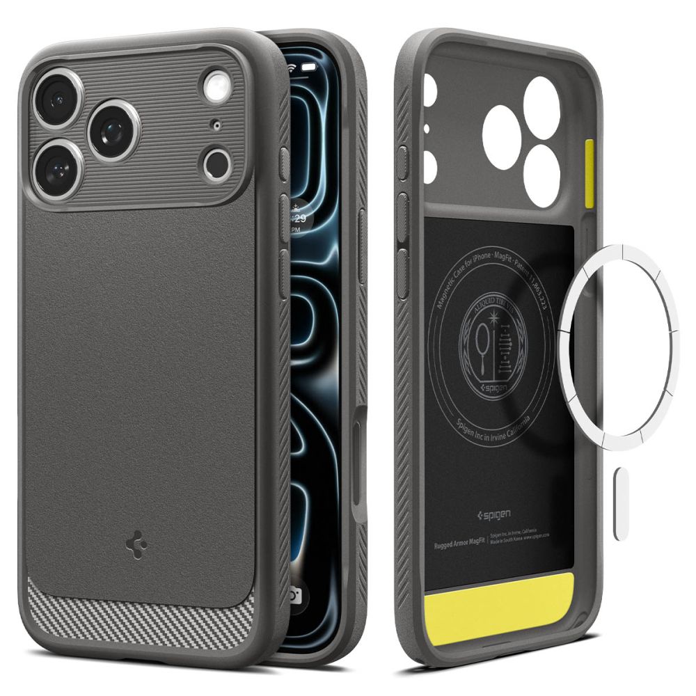 Spigen Rugged Armor MagSafe-etui til iPhone 18 Pro Max / 17 Pro Max – Grå