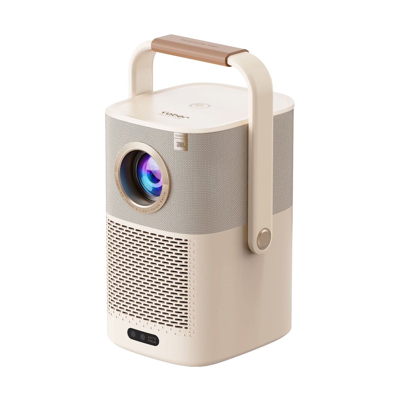 Yaber T2 Plus GTV 1080p 450 ANSI Google TV JBL Dolby Audio multimedieprojektor med batteri – beige